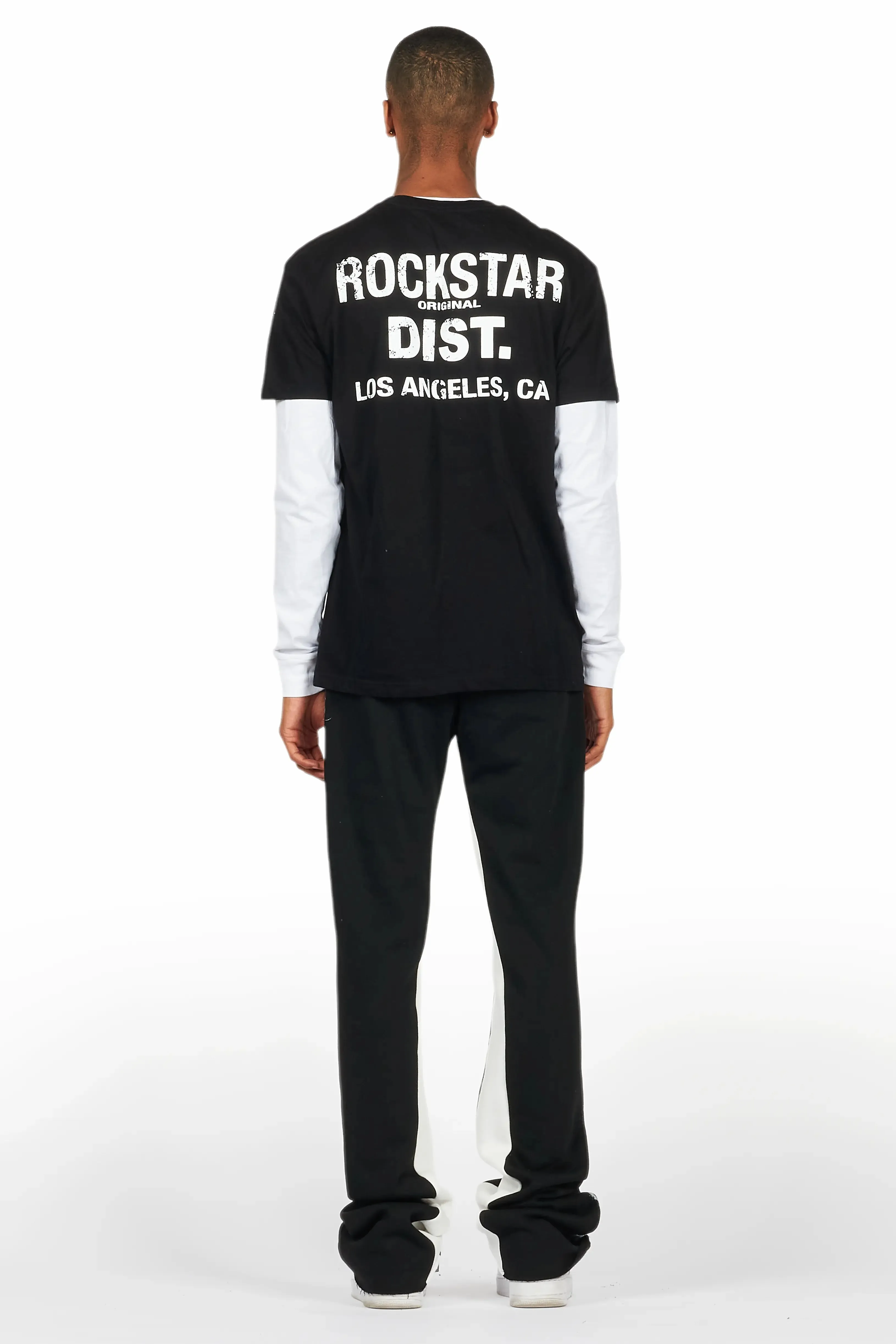 Allard Black/White Double Layer T-Shirt/Baggy Pant Set sold by Rockstar Original product image thumbnail 4