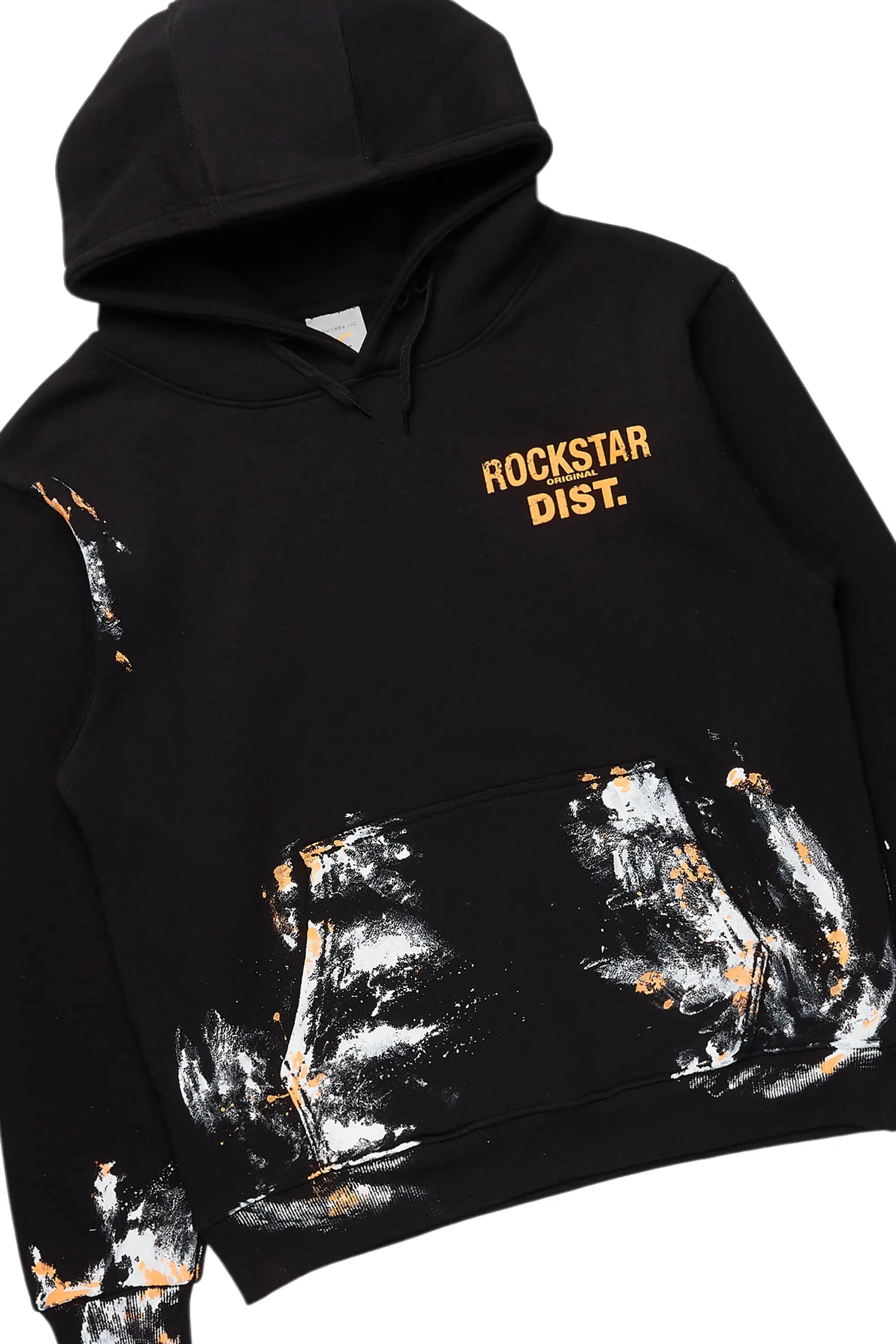 Folly Black/Orange Hoodie/Baggy Stacked Flare Pant Set sold by Rockstar Original product image thumbnail 2