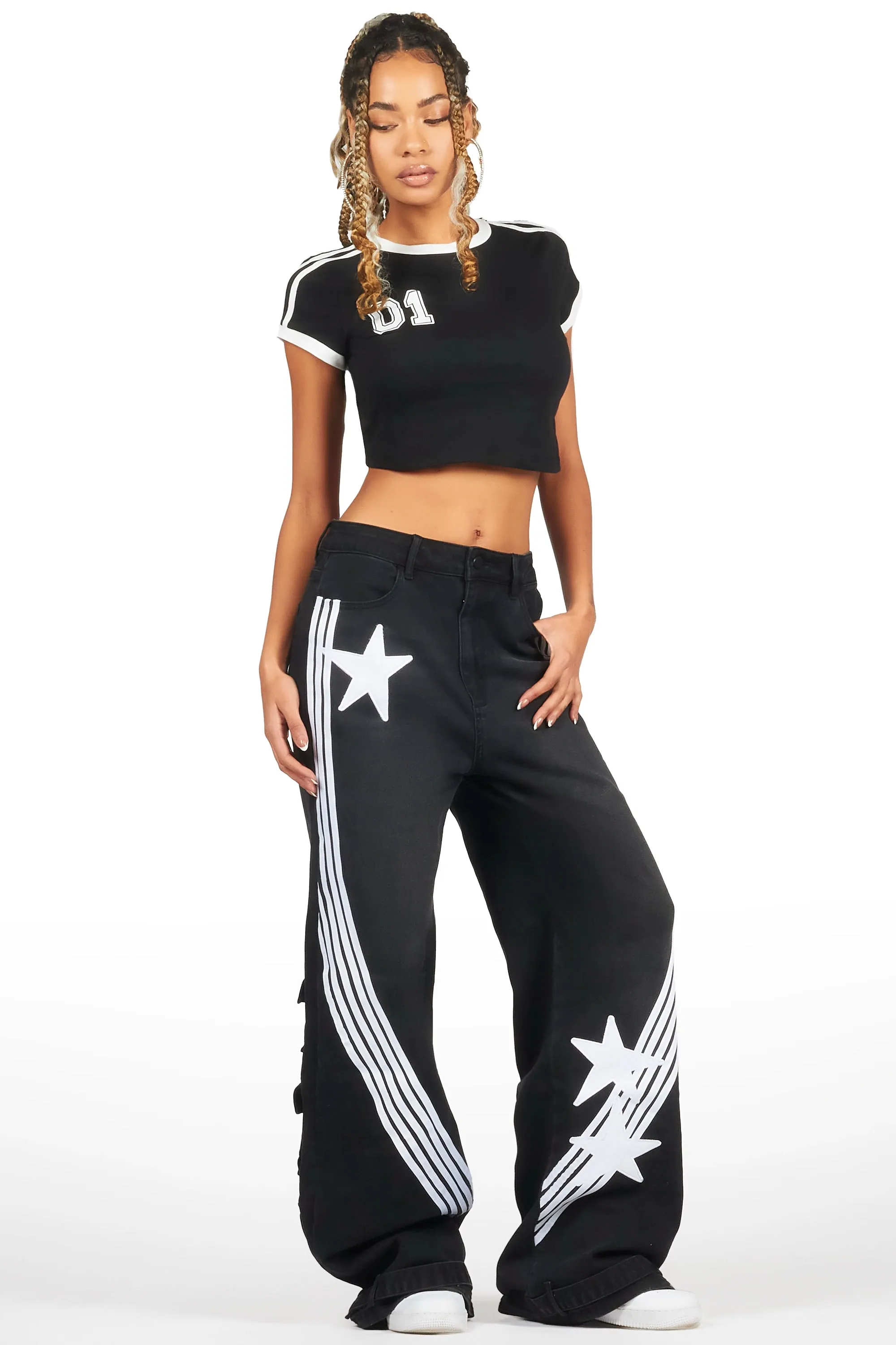 Bryana Black Wash Wide Leg Jean sold by Rockstar Original product image thumbnail 2