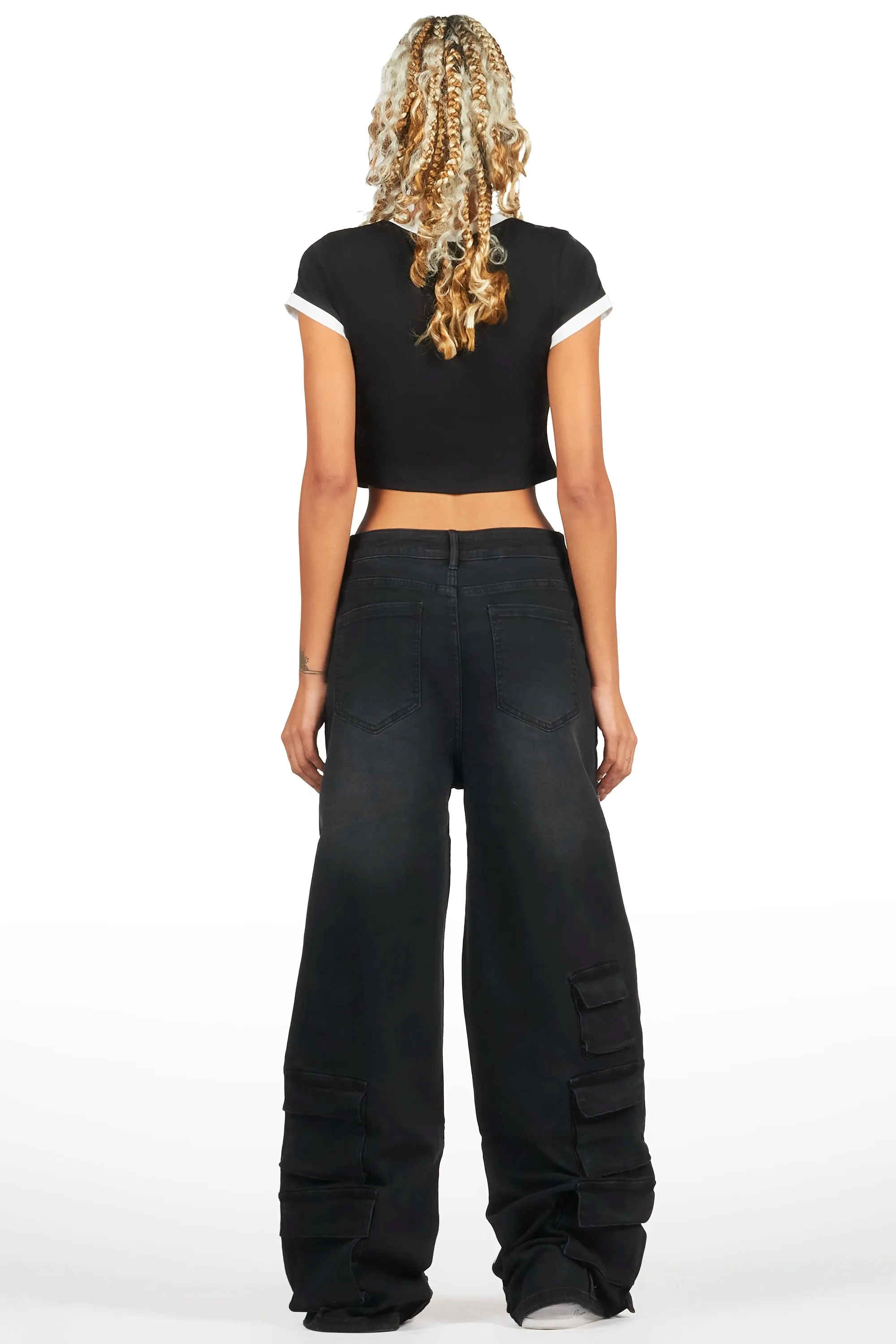Bryana Black Wash Wide Leg Jean sold by Rockstar Original product image thumbnail 5