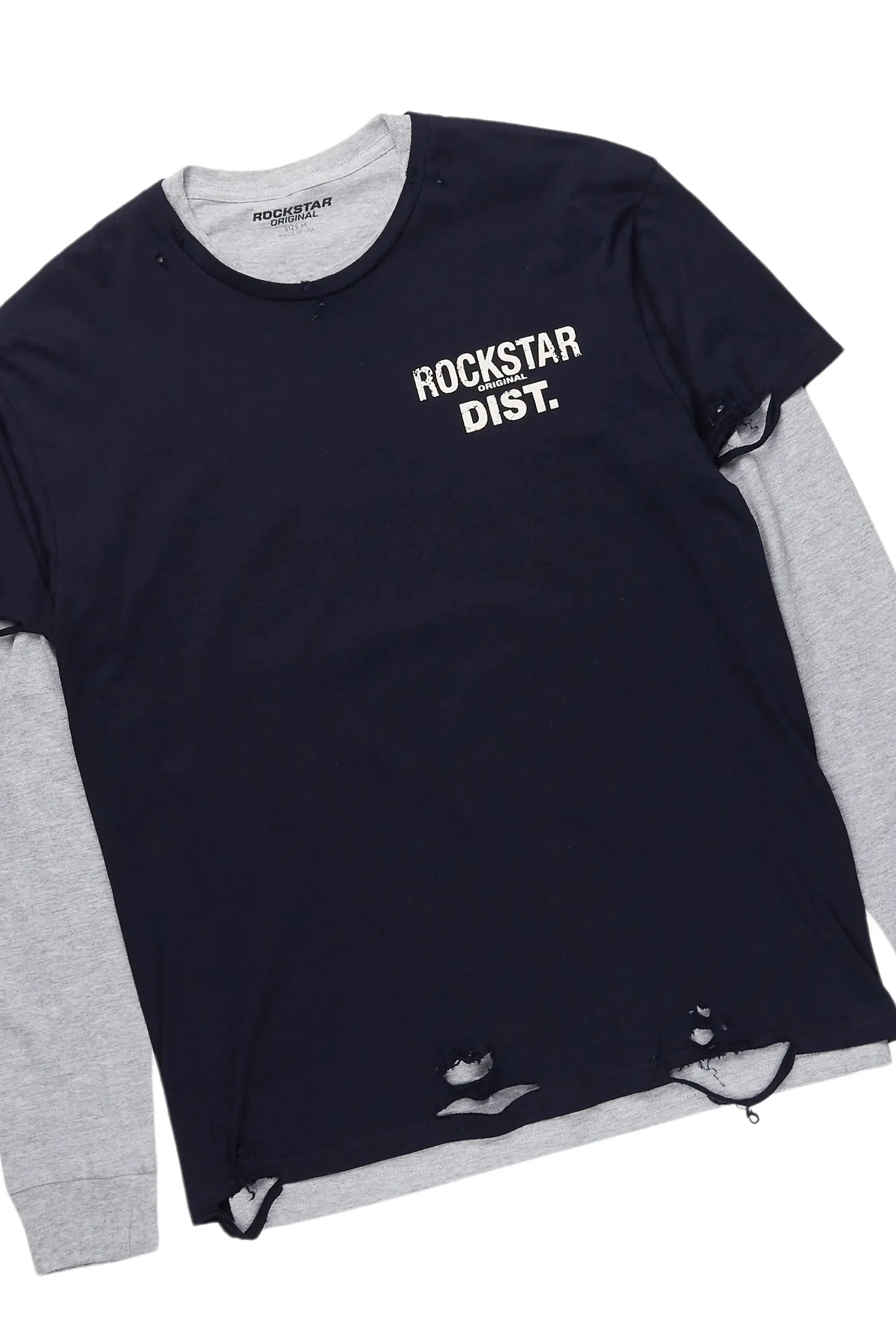 Berne Navy/Grey Double Layer T-Shirt/Baggy Pant Set sold by Rockstar Original product image thumbnail 2
