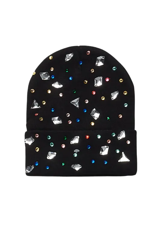 Rhine Black Graphic Beanie Hat made by Rockstar Original