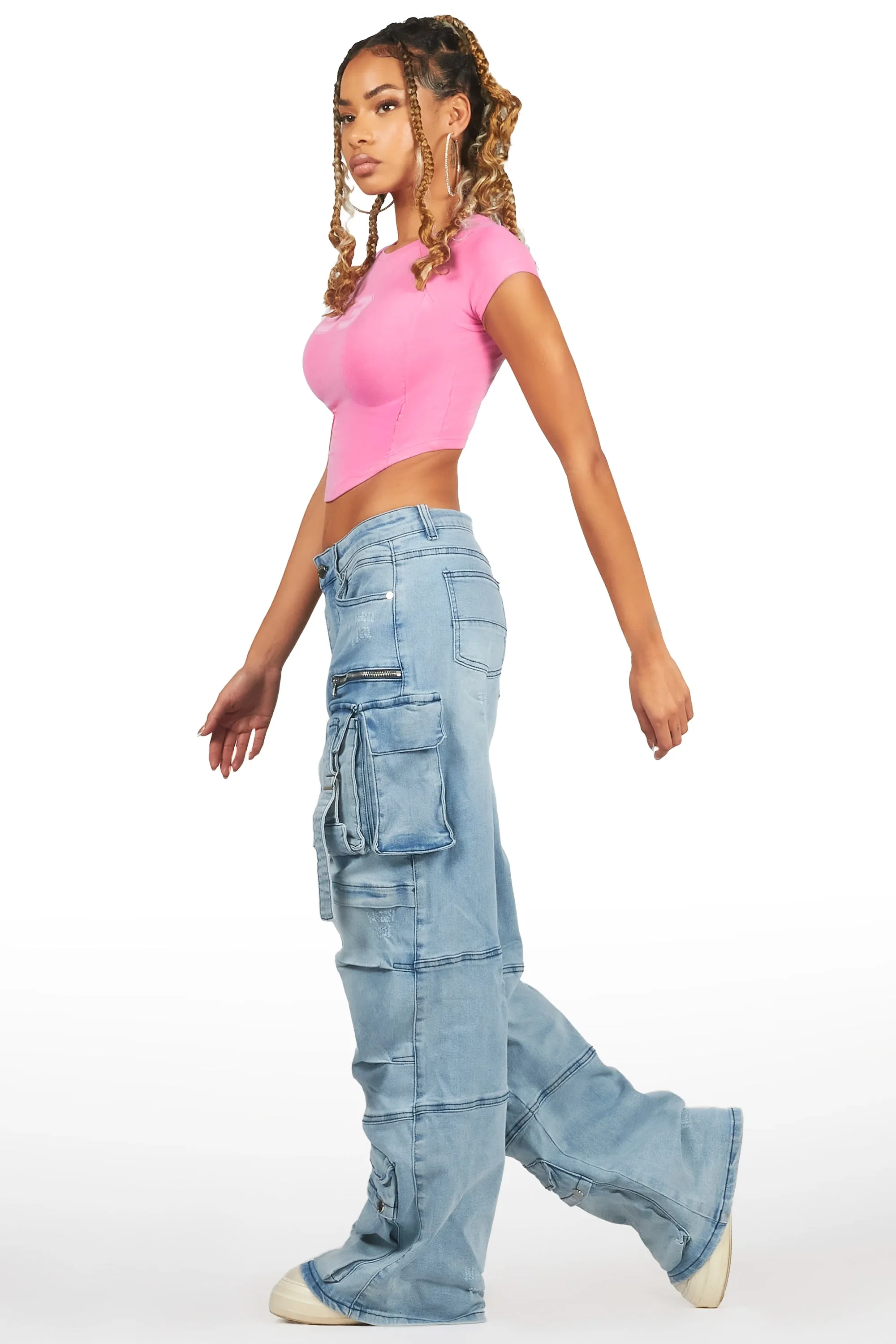 Tarella Light Wash Wide Leg Jean sold by Rockstar Original product image thumbnail 4