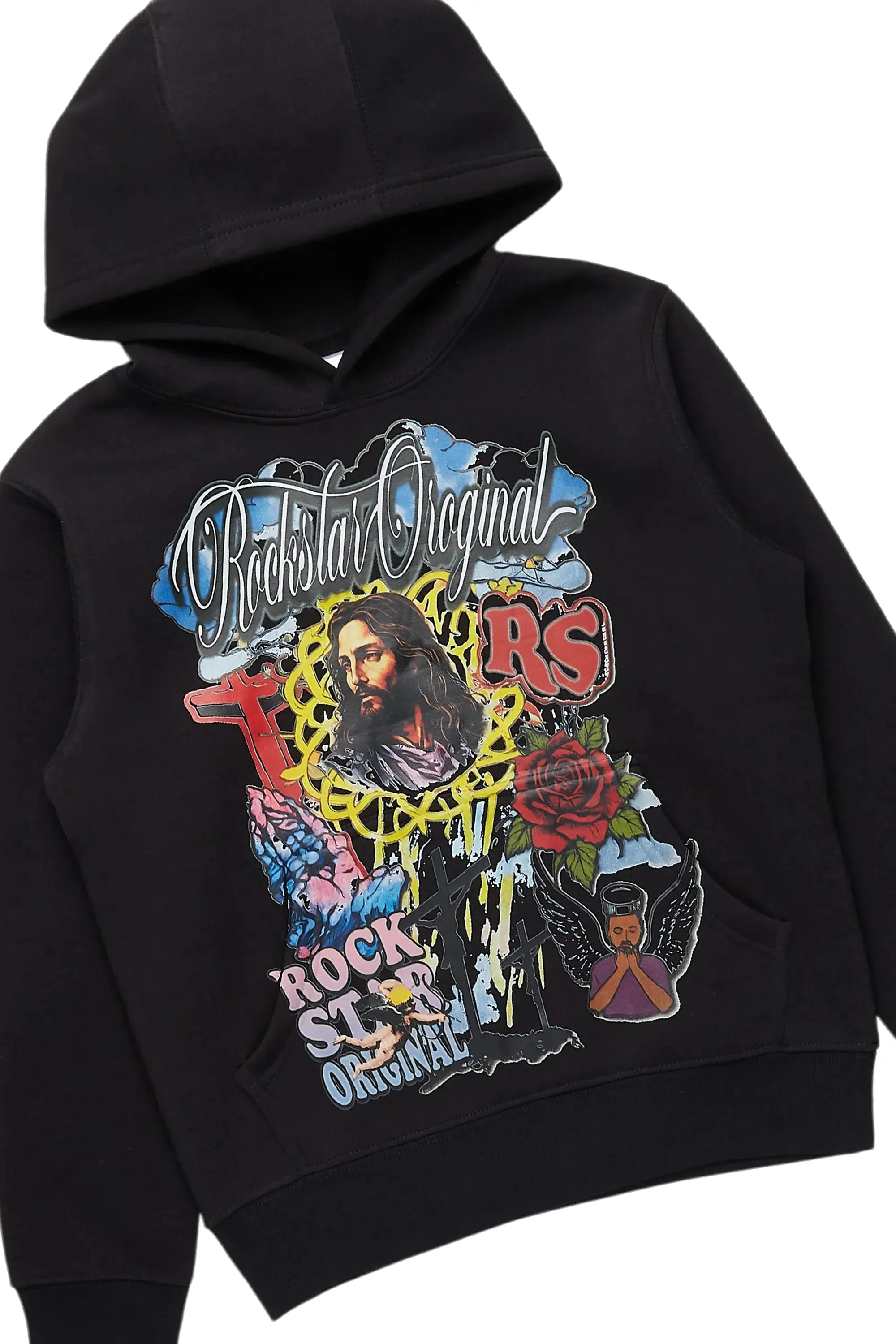 Boys Tadashi Black Hoodie/Stacked Flare Jean Set sold by Rockstar Original product image thumbnail 2