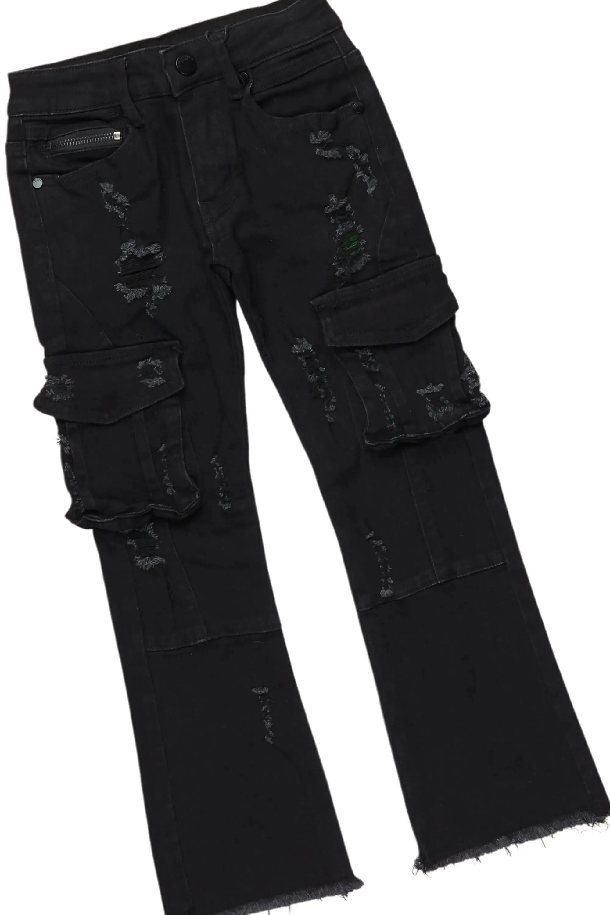 Boys Tadashi Black Hoodie/Stacked Flare Jean Set sold by Rockstar Original product image thumbnail 3