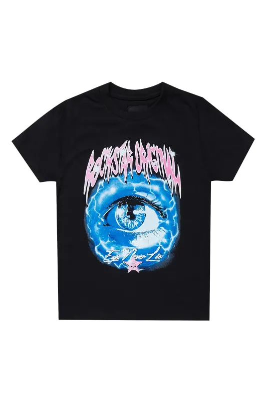 Girls Pellie Black Graphic T-Shirt sold by Rockstar Original