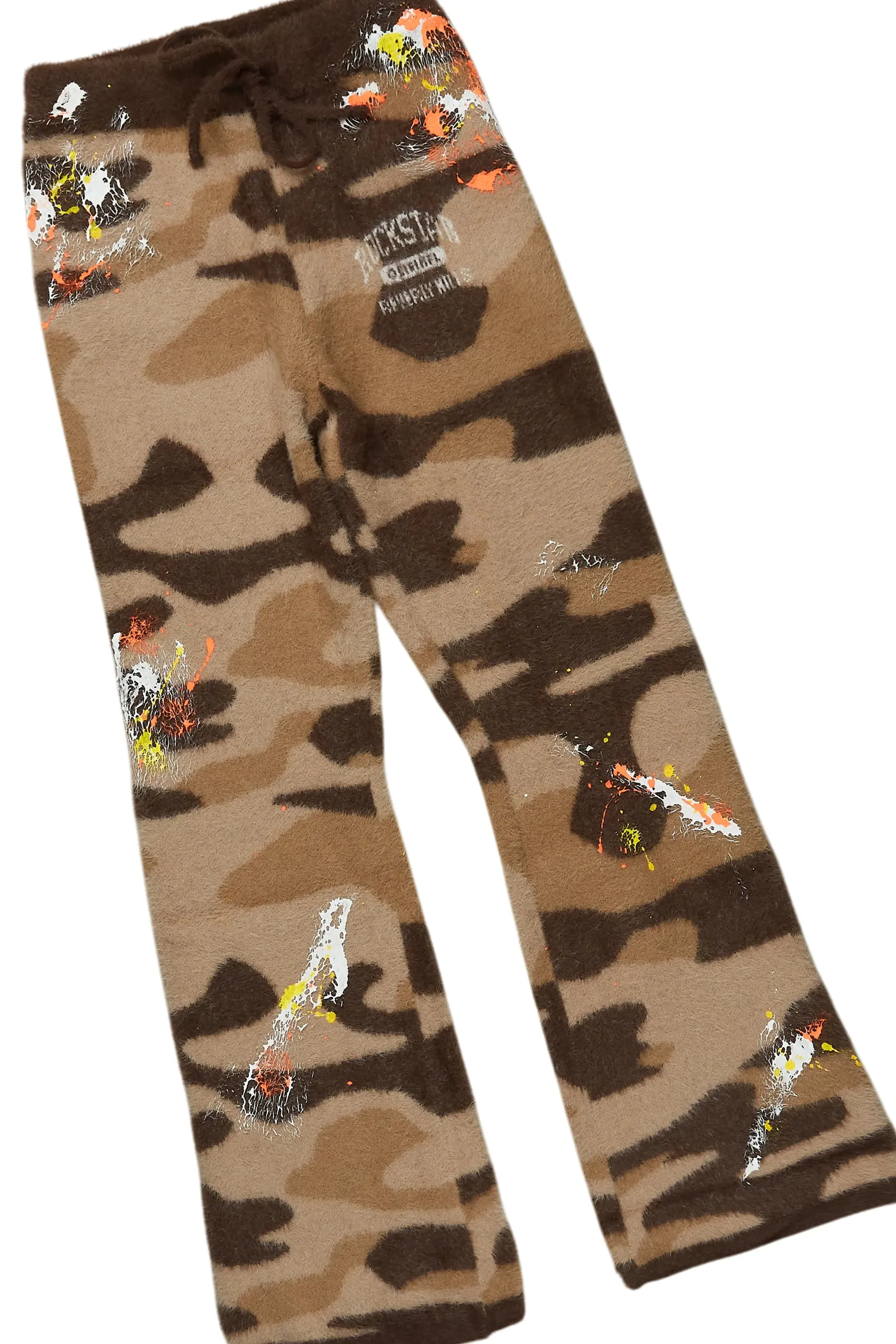 Boys Akio Camo Brown Stacked Flare Knitted Mohair Track Set sold by Rockstar Original product image thumbnail 4