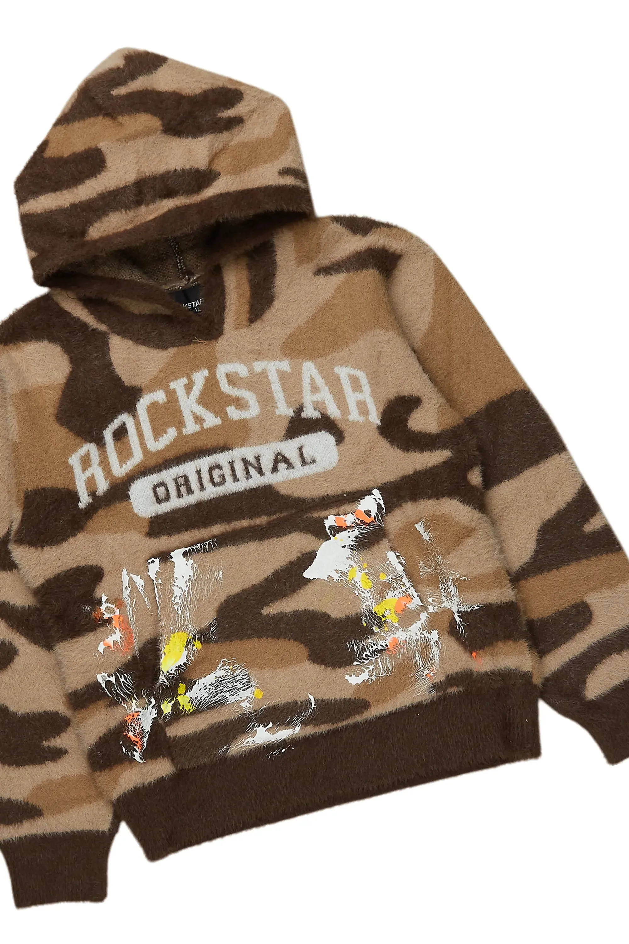 Boys Akio Camo Brown Stacked Flare Knitted Mohair Track Set sold by Rockstar Original product image thumbnail 2