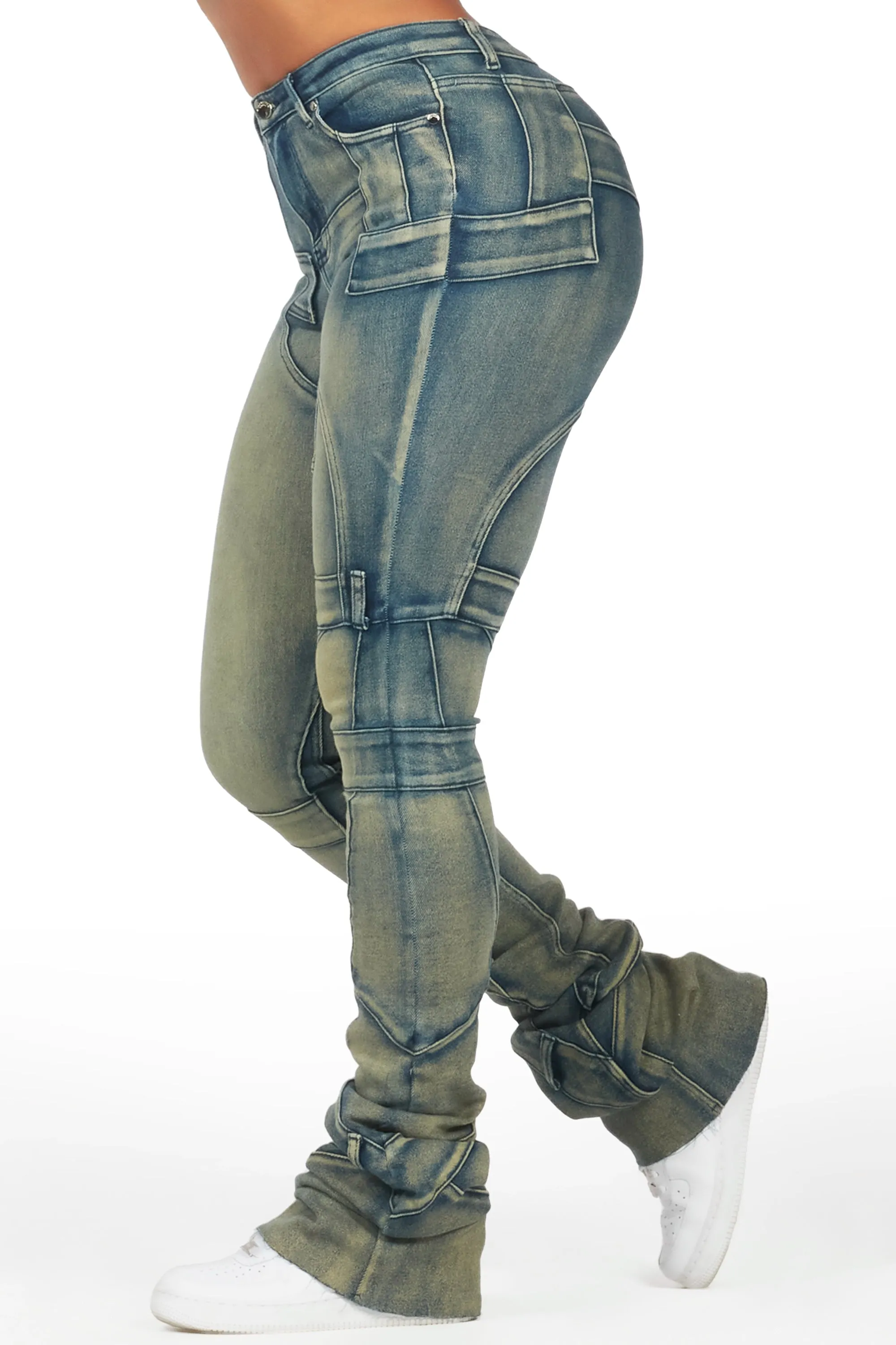 Wynter Tinted Dark Wash Super Stacked Jean sold by Rockstar Original product image thumbnail 3
