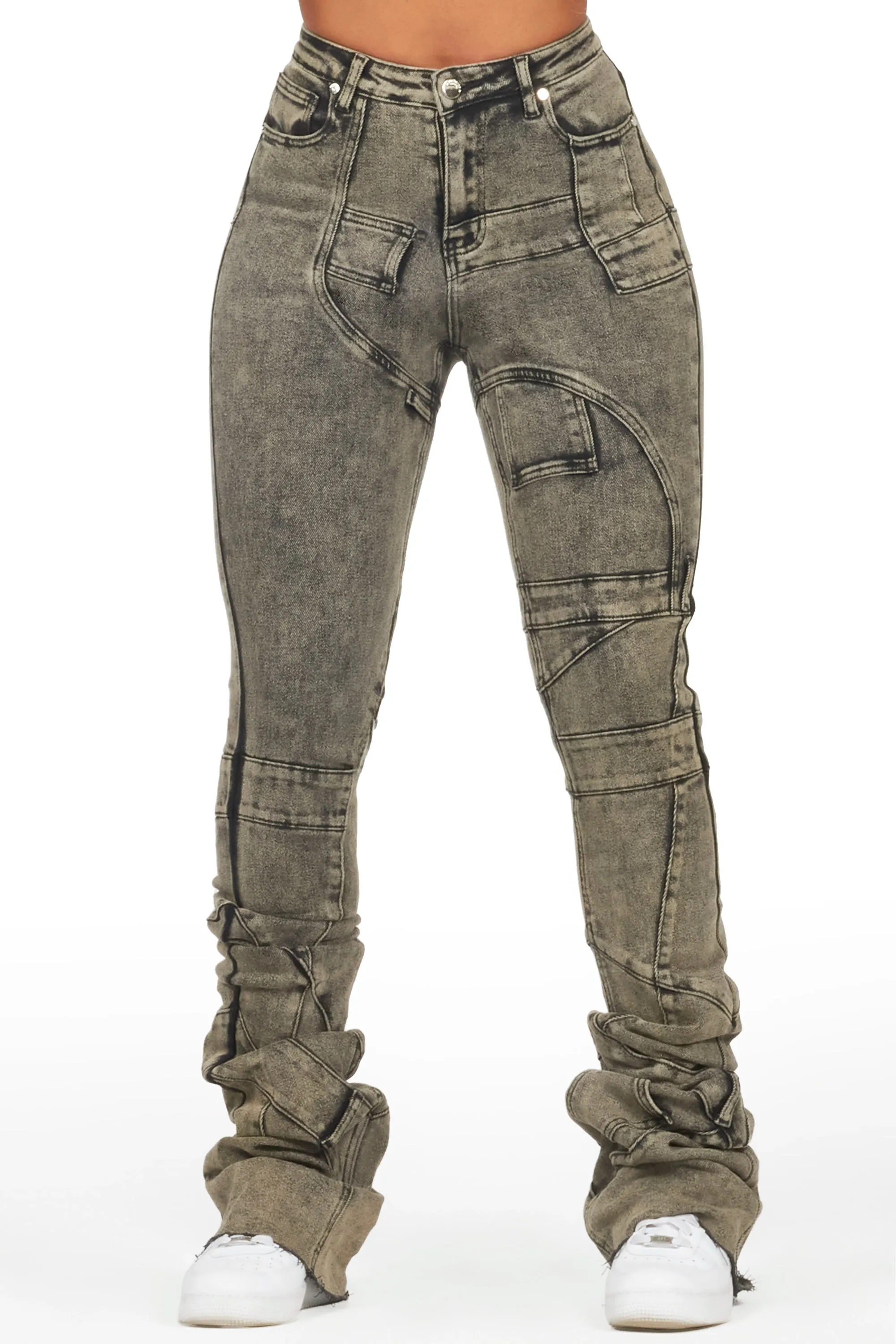Wynter Dirty Washed Black Super Stacked Jean sold by Rockstar Original
