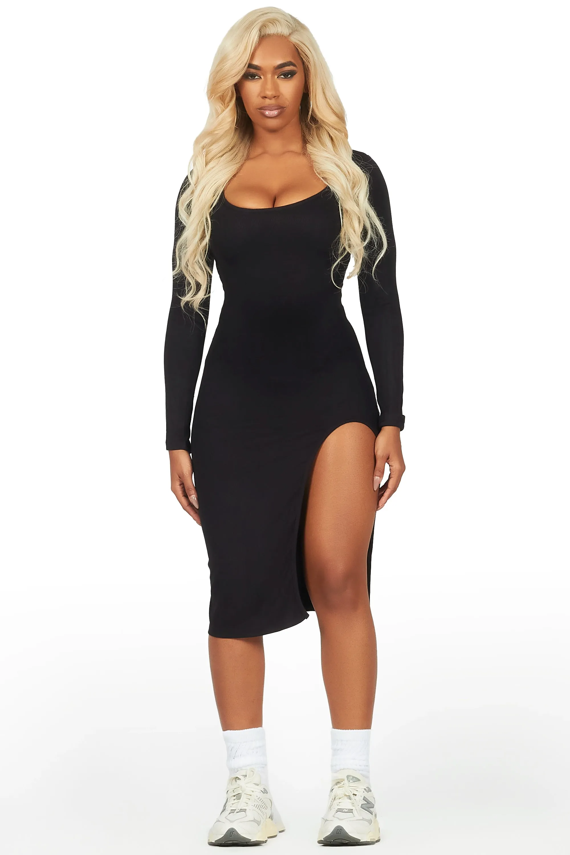 Dionna Black Basic Midi Dress sold by Rockstar Original product image thumbnail 2