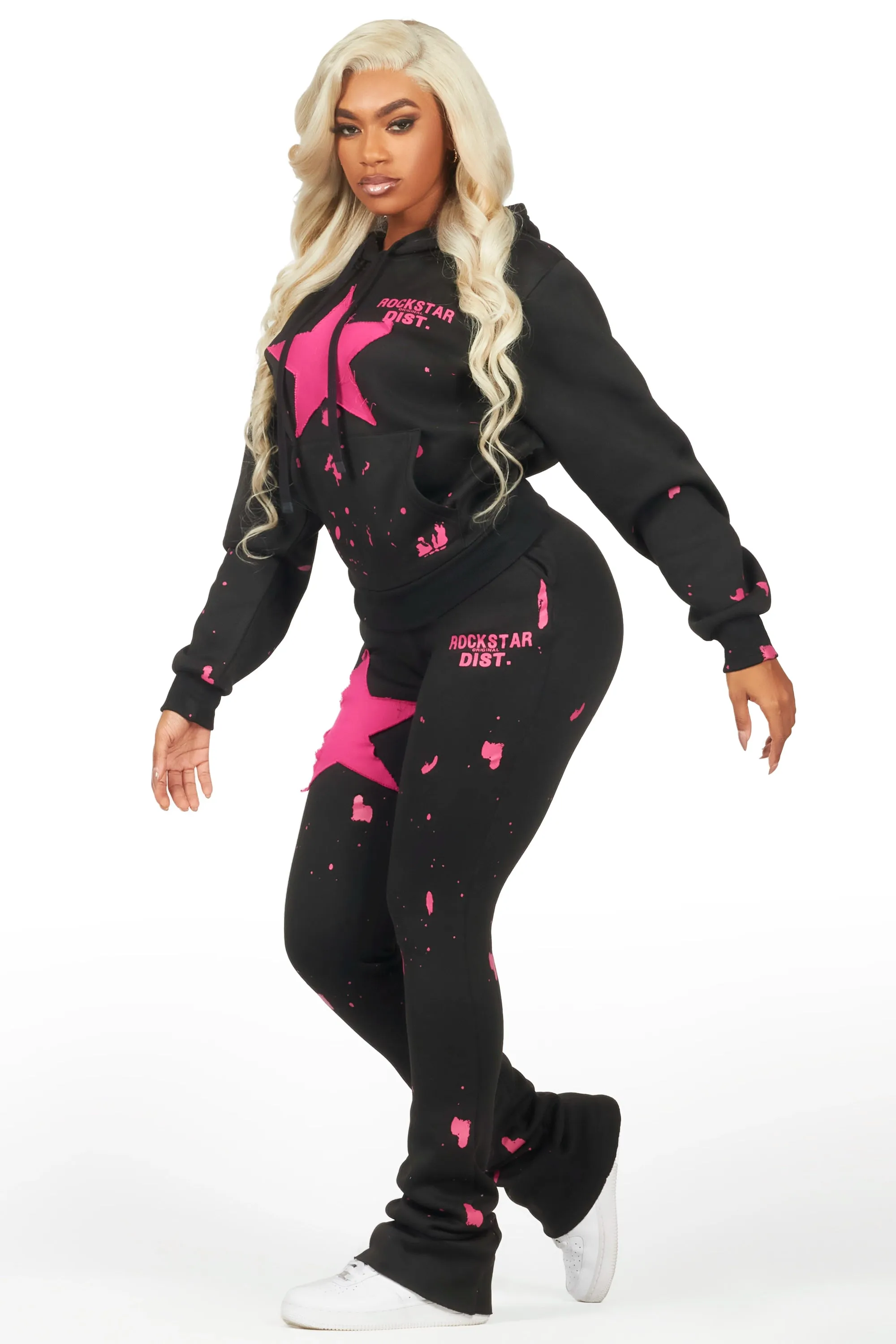 Aeriana Black/Pink Super Stacked Trackset sold by Rockstar Original product image thumbnail 3