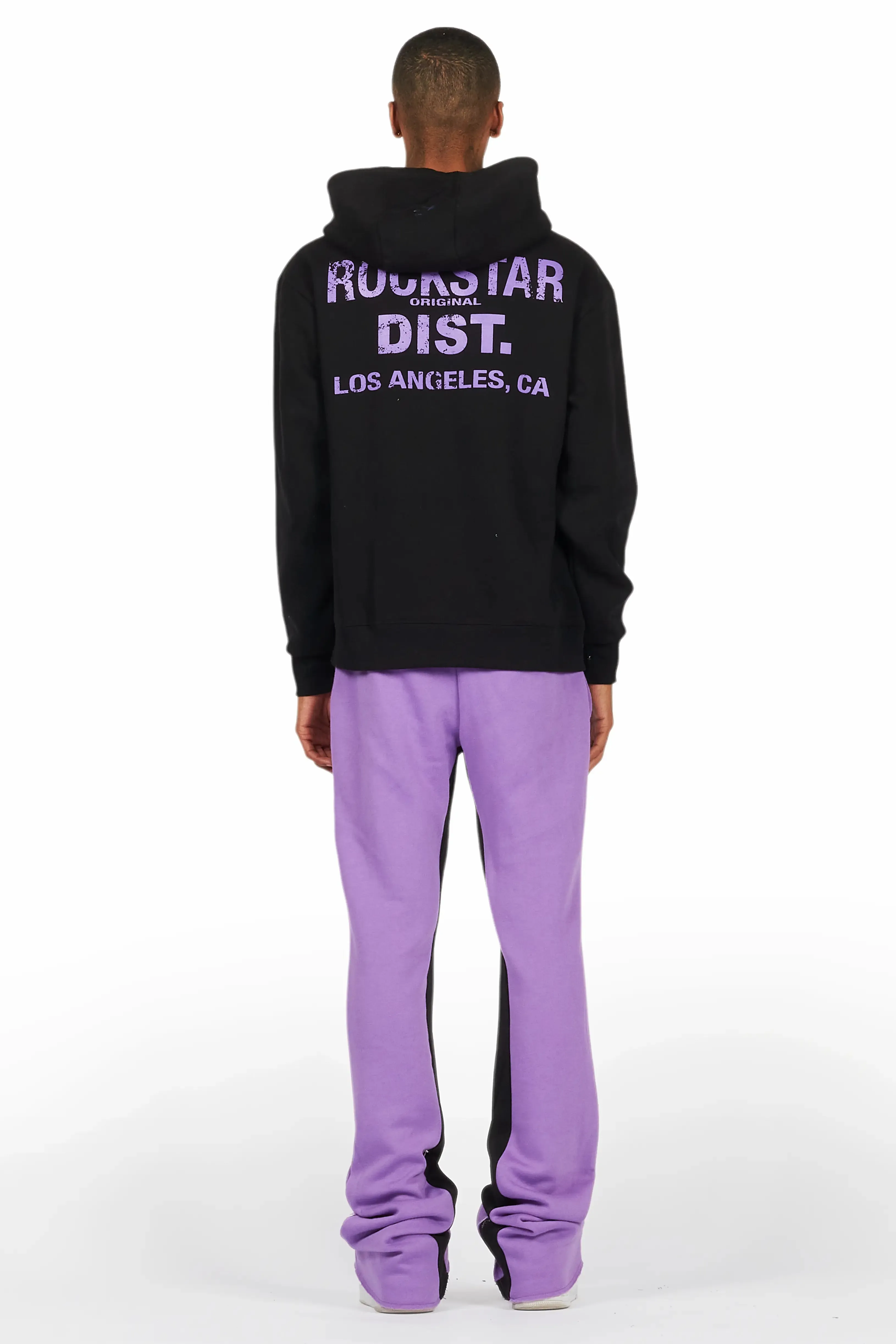 Mattox Black/Purple Hoodie/Baggy Stacked Flare Pant Set sold by Rockstar Original product image thumbnail 4