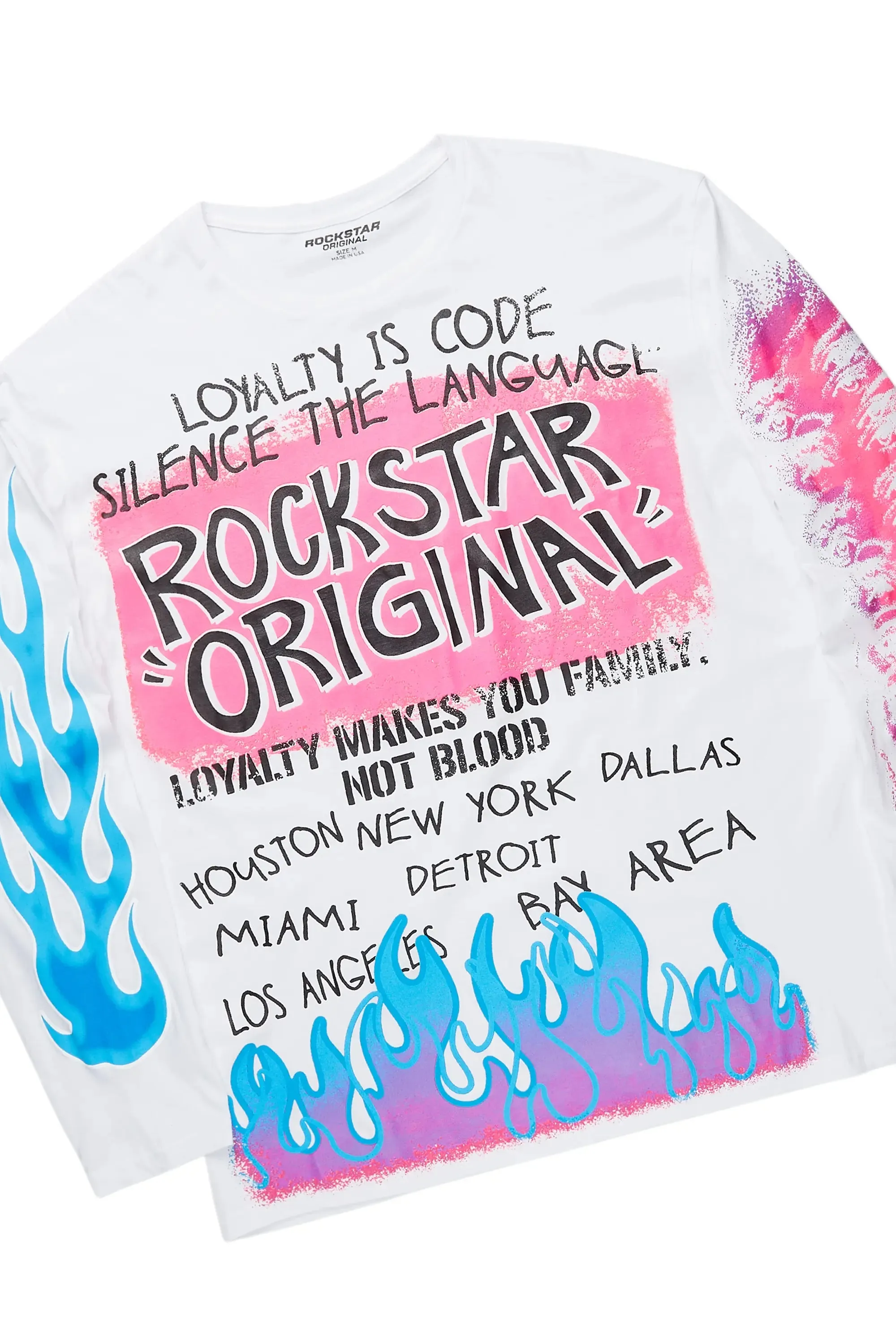 Beno White/Royal Long Sleeve T-Shirt/Baggy Pant Set sold by Rockstar Original product image thumbnail 2