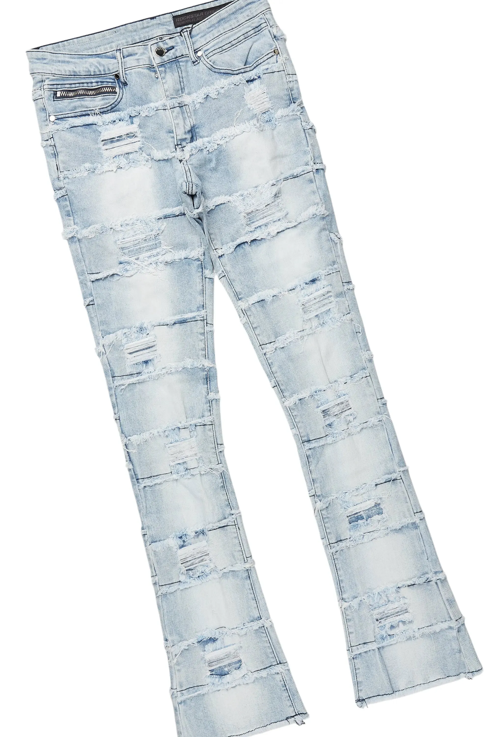 Lake White/Blue T-Shirt/Stacked Flare Jean Bundle sold by Rockstar Original product image thumbnail 4