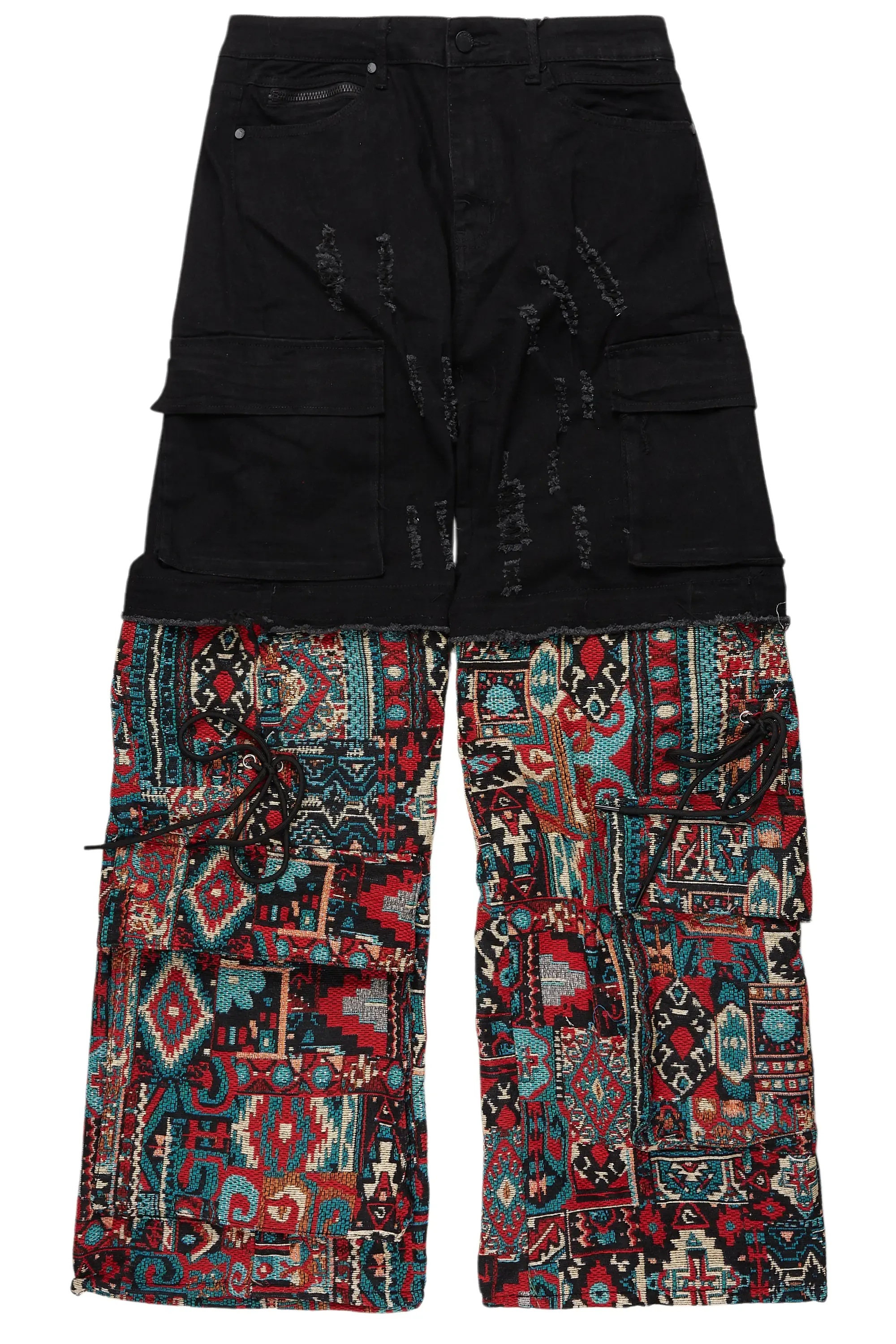 Baatar Jet Black Tapestry Baggy Fit Jean sold by Rockstar Original