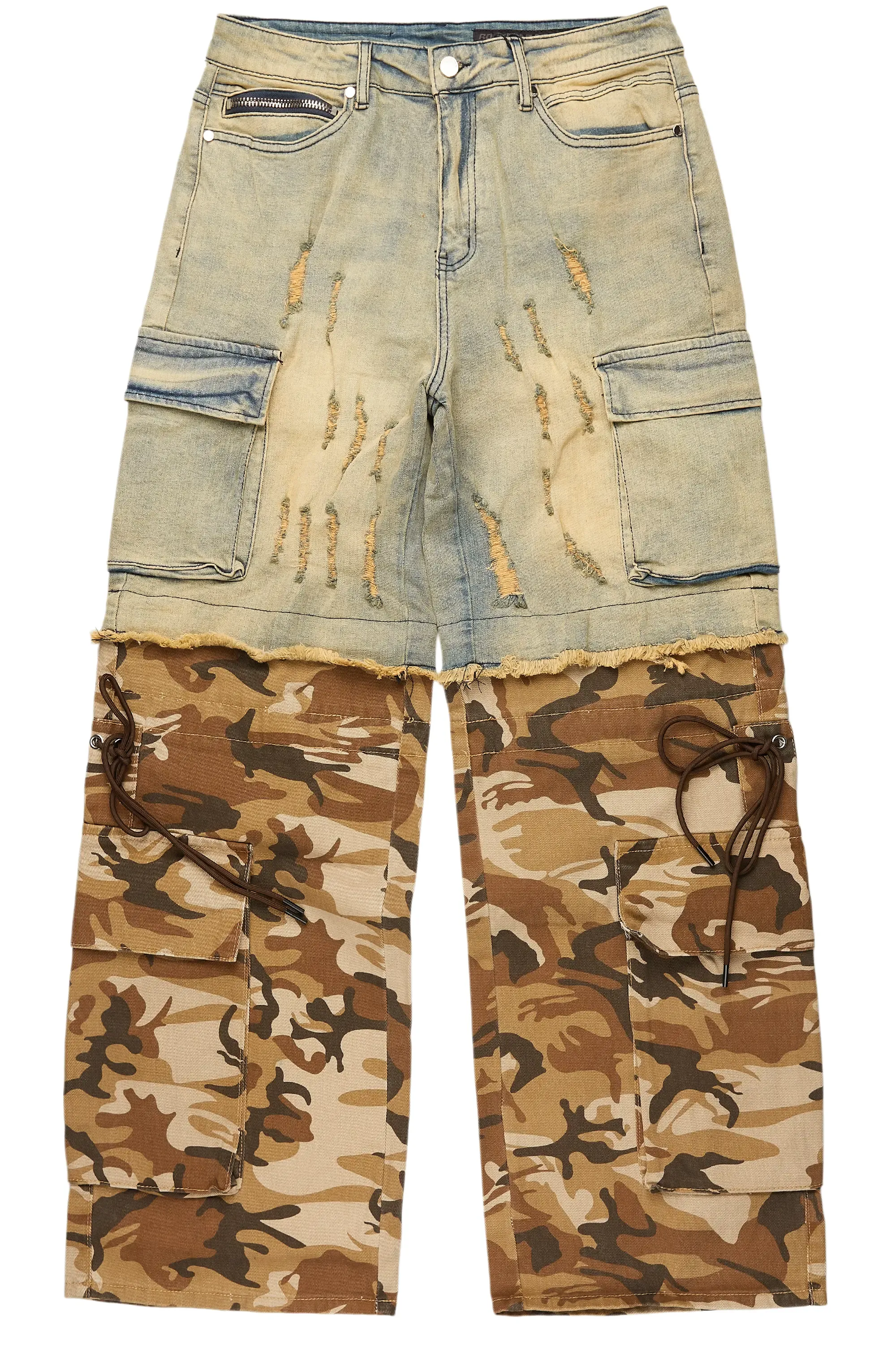 Baatar Blue/Brown Camo Baggy Fit Jean sold by Rockstar Original product image thumbnail 2