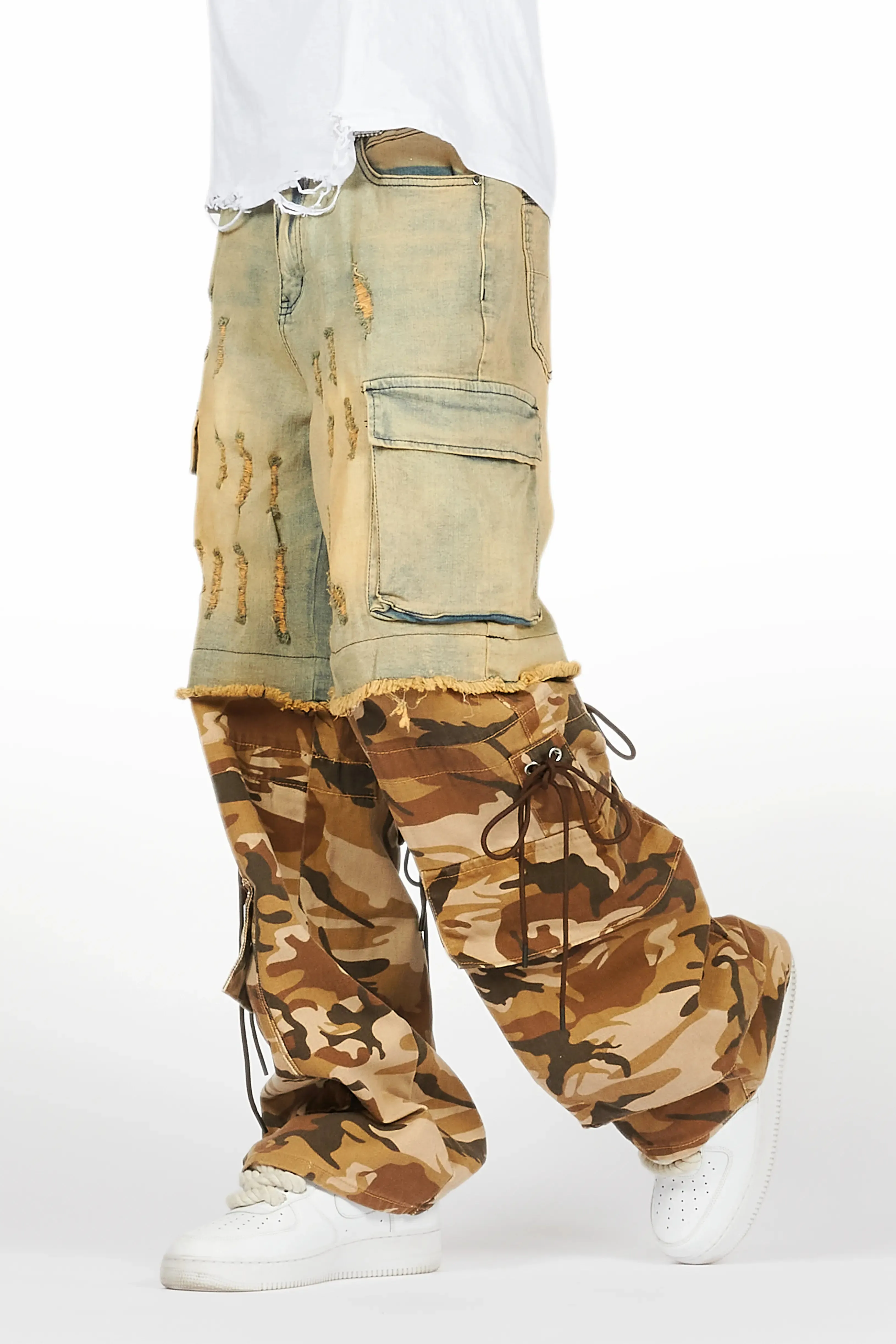 Baatar Blue/Brown Camo Baggy Fit Jean sold by Rockstar Original