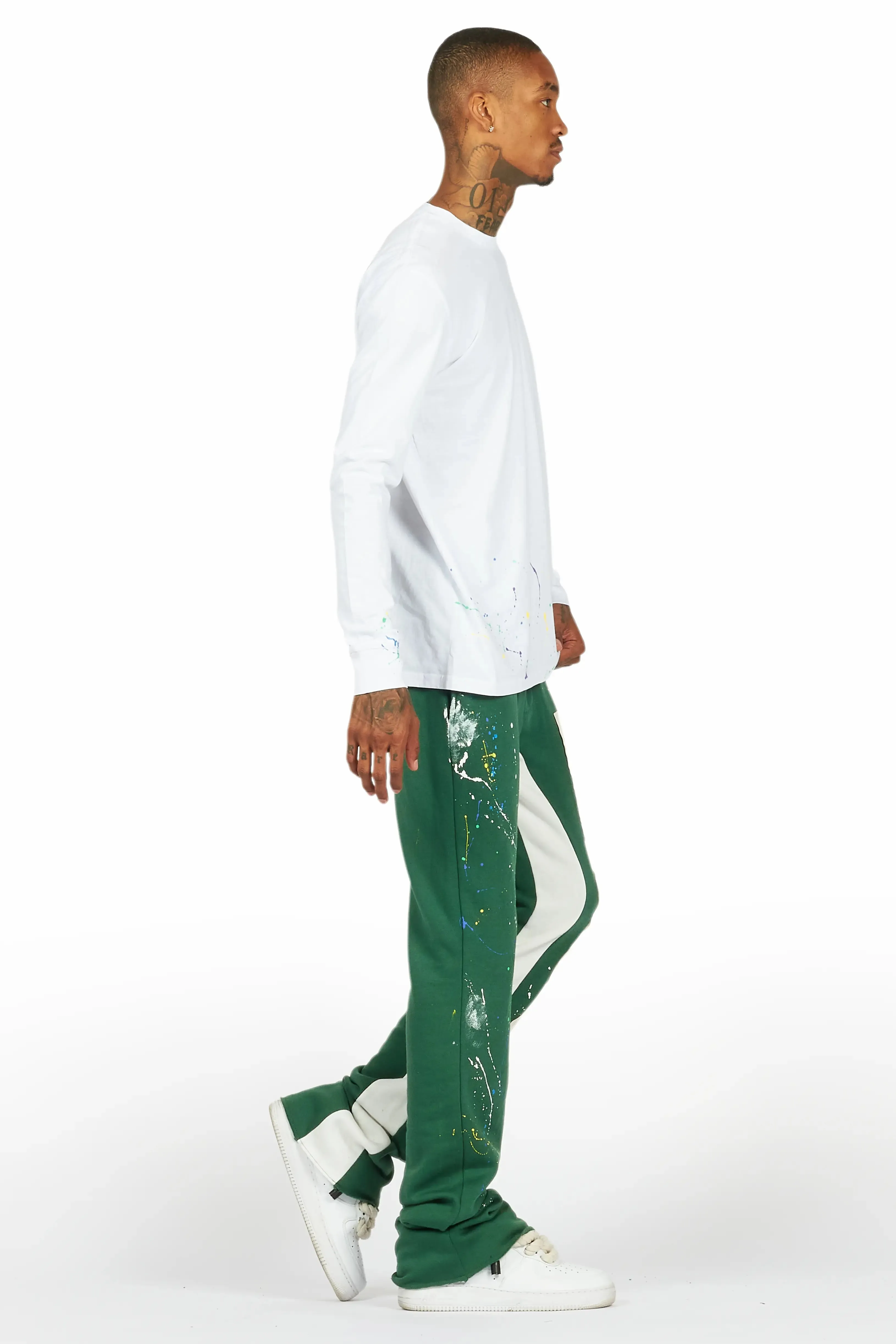 Bert White/Green Long Sleeve T-Shirt/Baggy Pant Set sold by Rockstar Original product image thumbnail 3