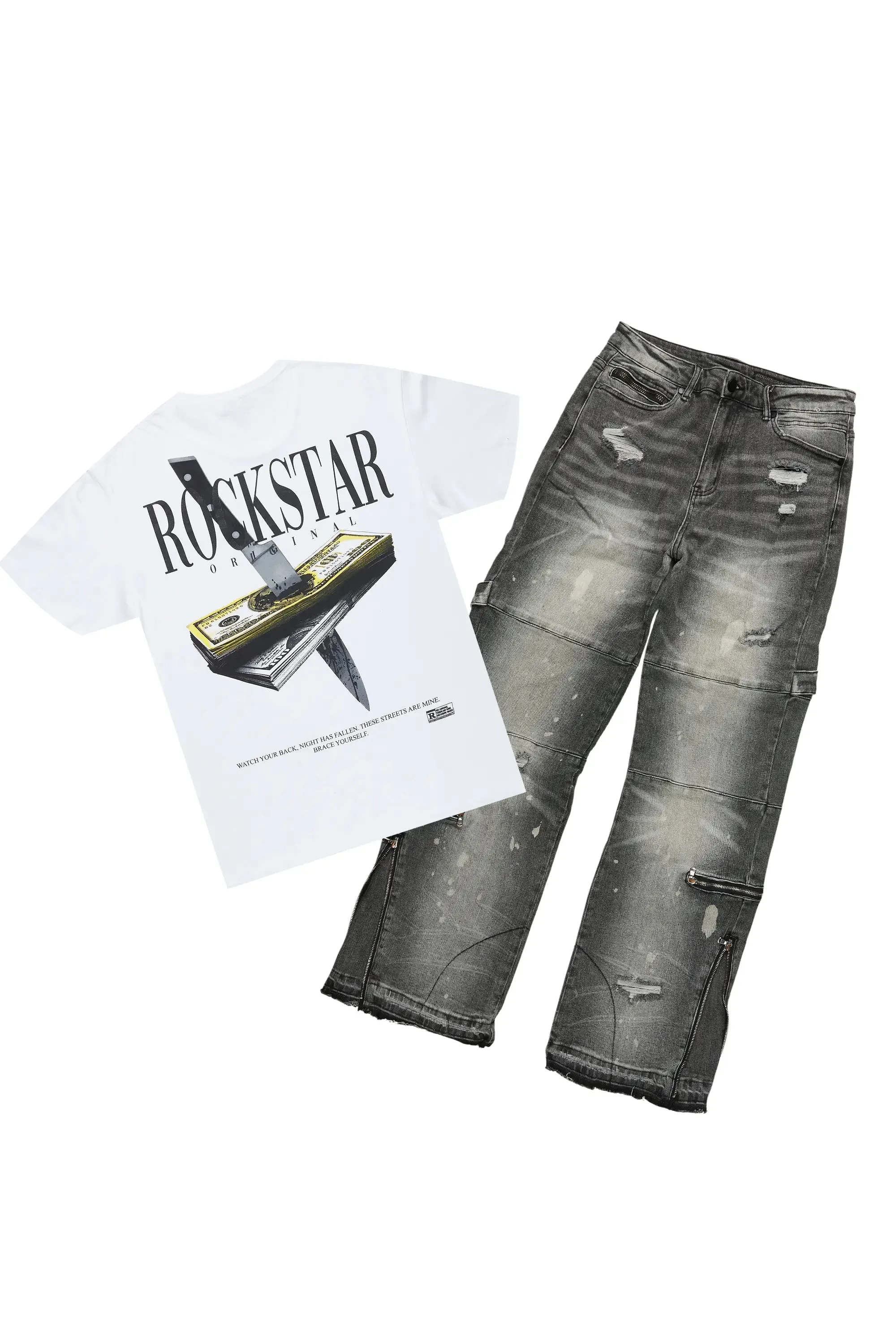 Dayte Nite T-Shirt & Grib Baggy Fit Jean Bundle sold by Rockstar Original
