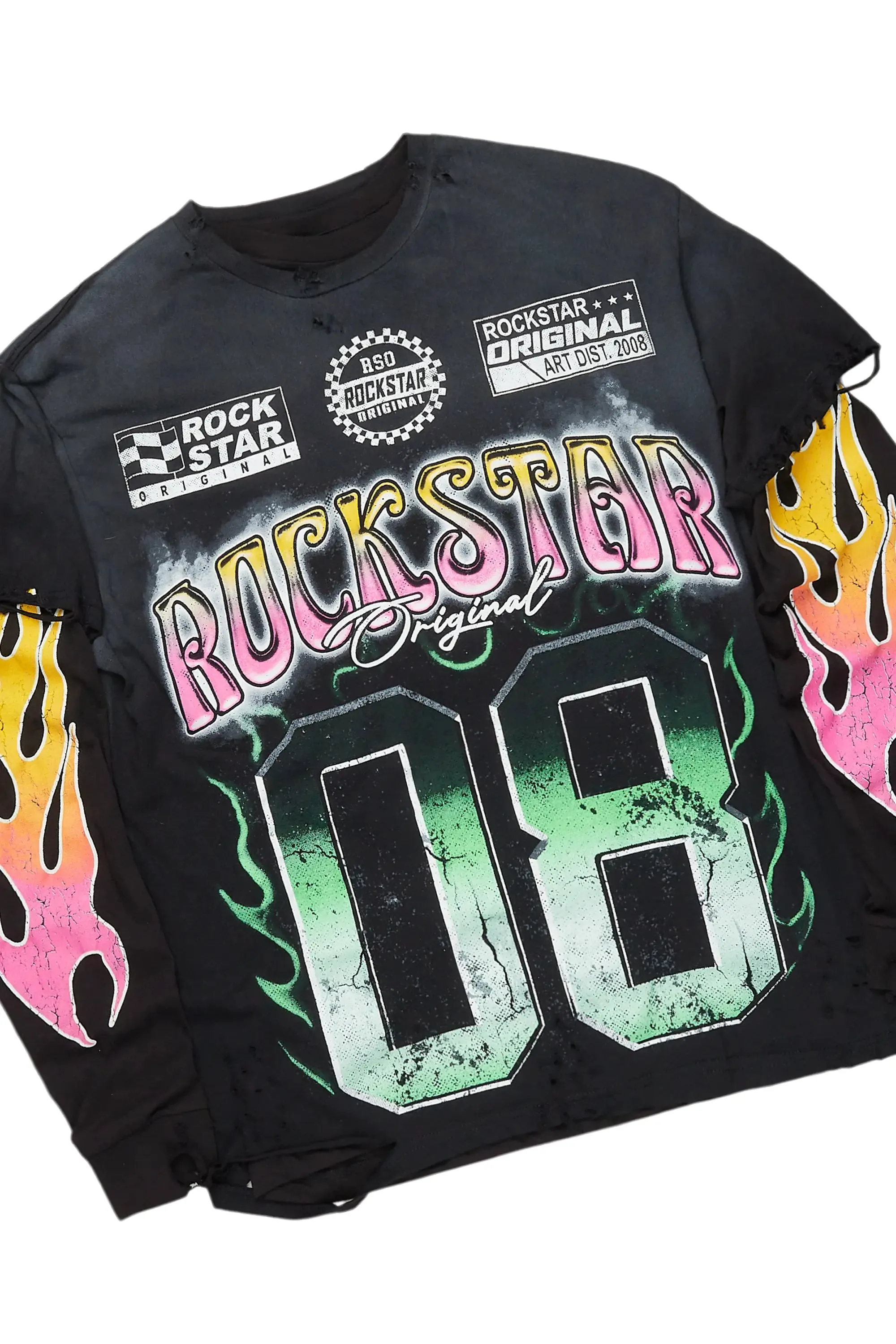 Quito Double Layer T-Shirt/Stacked Baggy Track Pant Set sold by Rockstar Original product image thumbnail 2