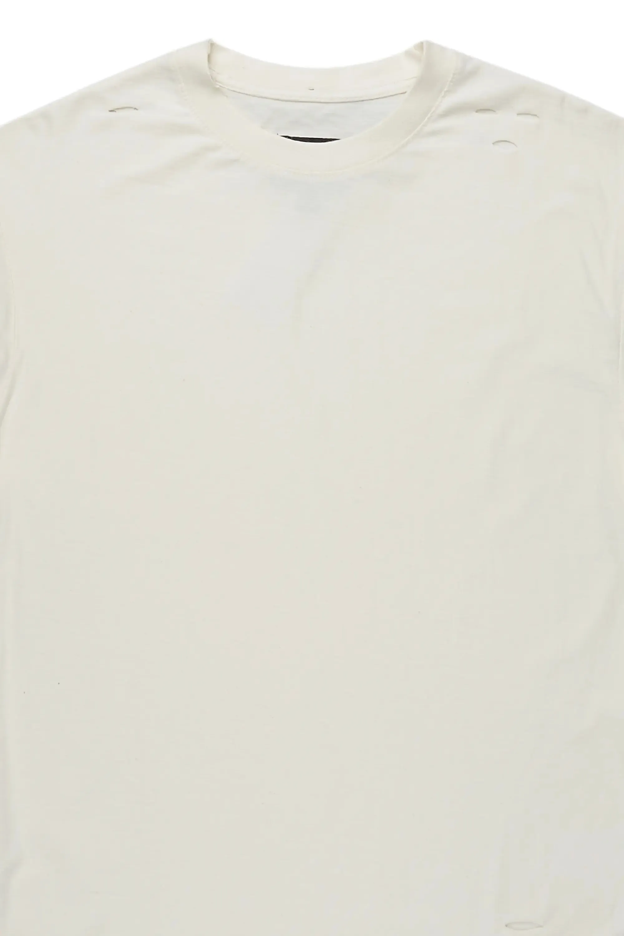 Basic Rockstar Vintage Sand Oversized Distressed Plain T-Shirt sold by Rockstar Original product image thumbnail 2