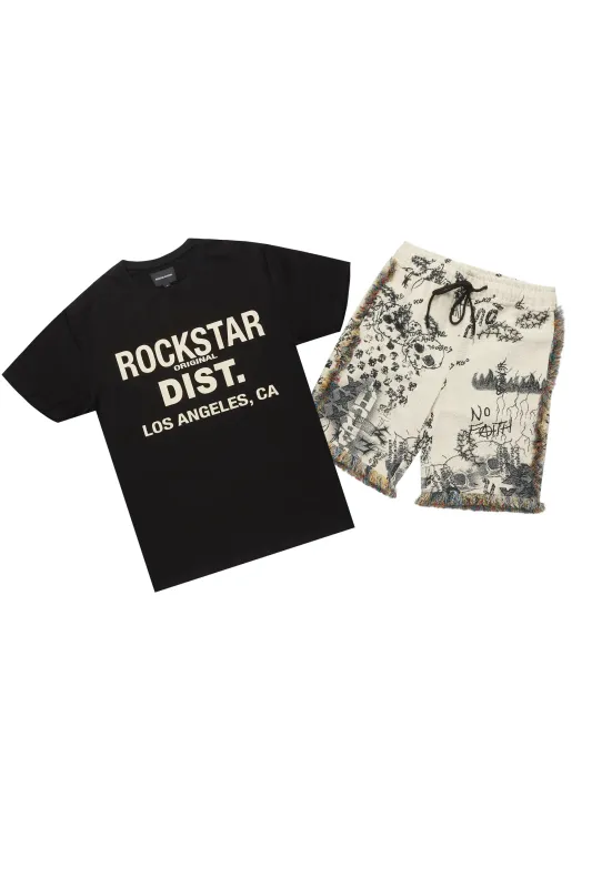 Tappy Black/Beige T-Shirt Short Set sold by Rockstar Original