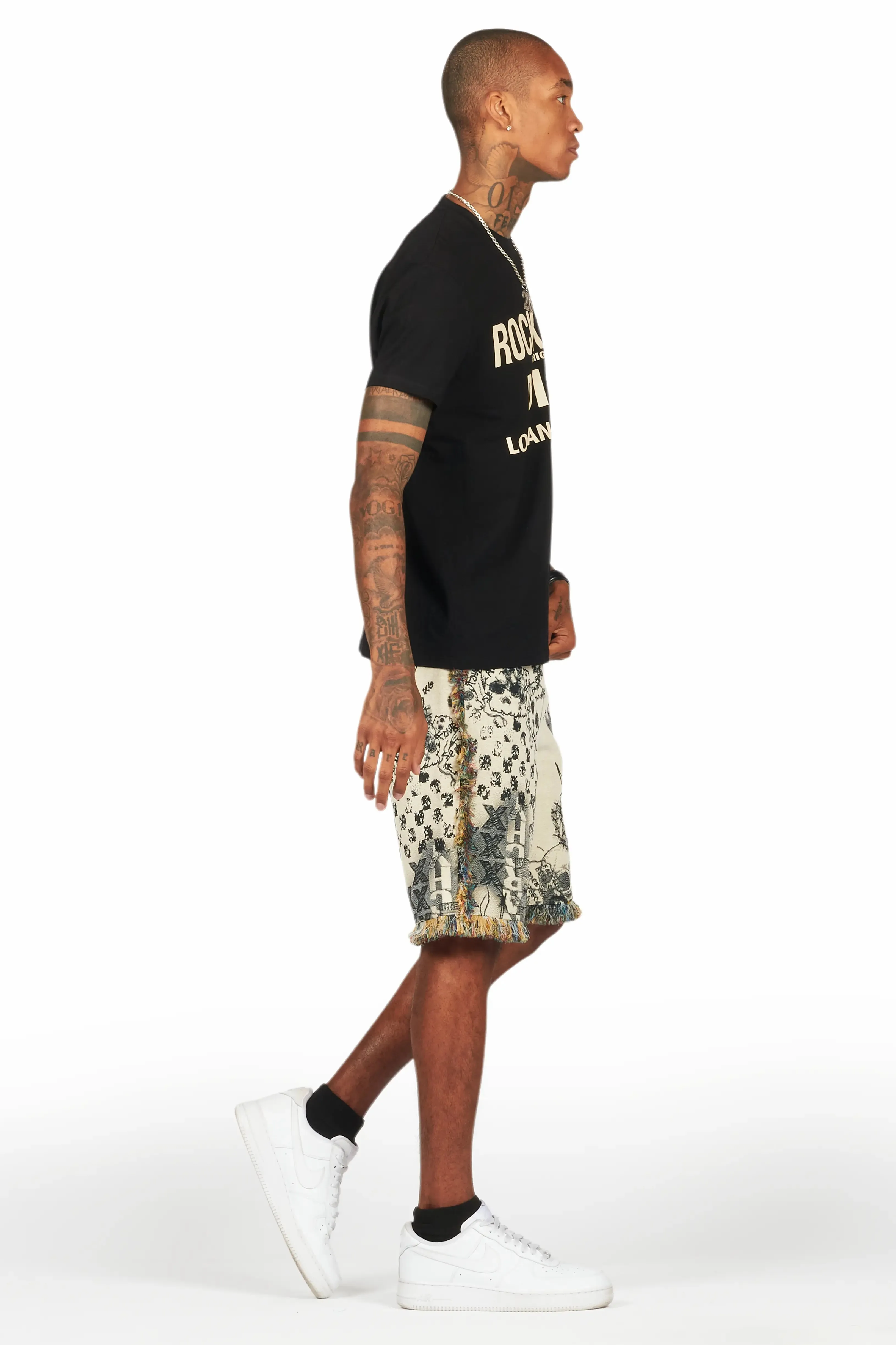 Tappy Black/Beige T-Shirt Short Set sold by Rockstar Original product image thumbnail 3