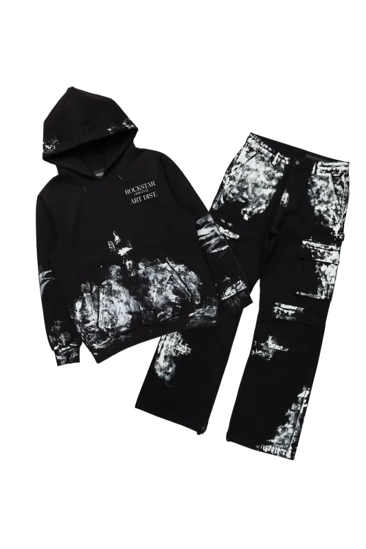 Filip Black Hoodie & Baha Baggy Fit Jean Bundle sold by Rockstar Original