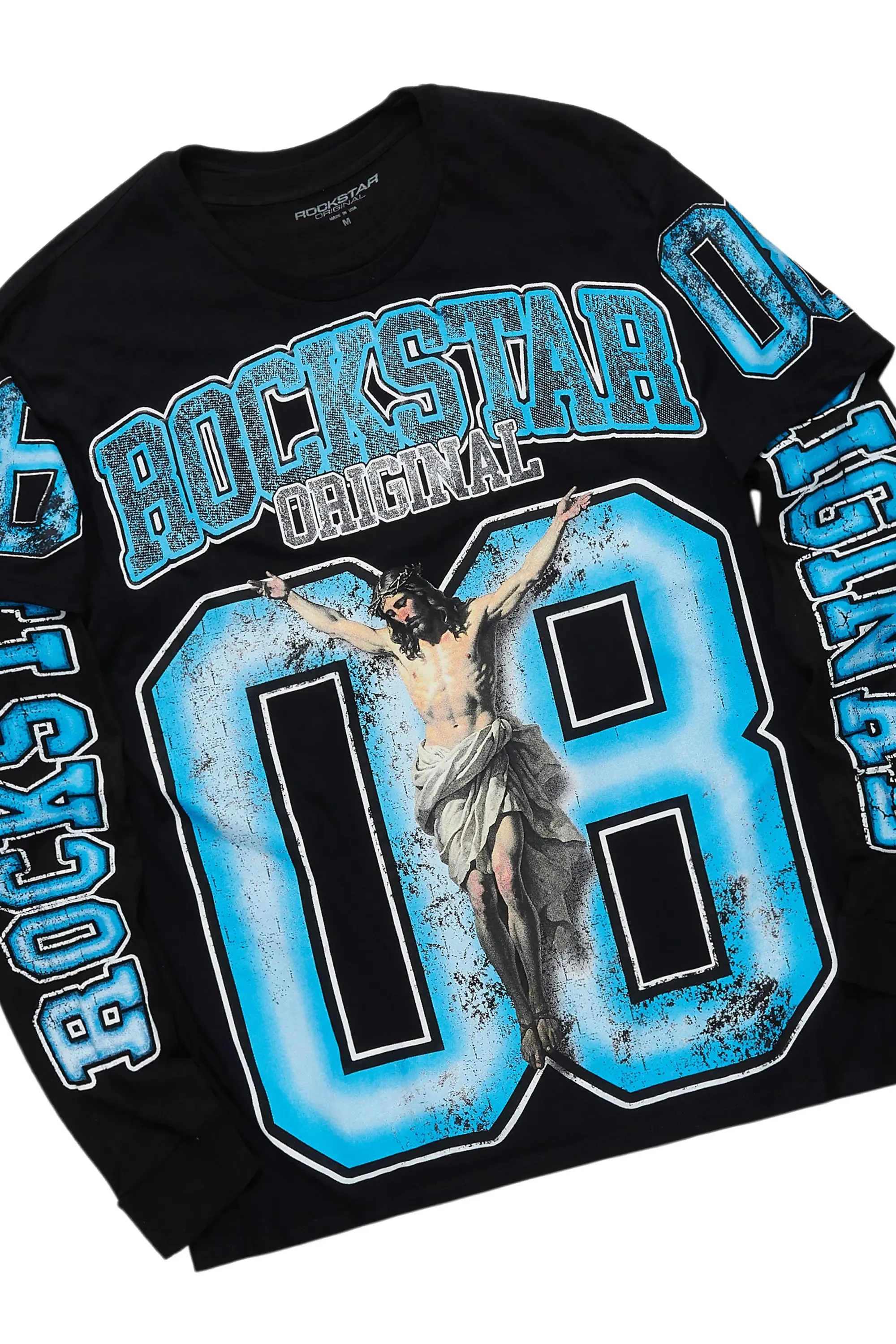 Fields Black/Royal Double Layer T-Shirt/Baggy Pant Set sold by Rockstar Original product image thumbnail 2