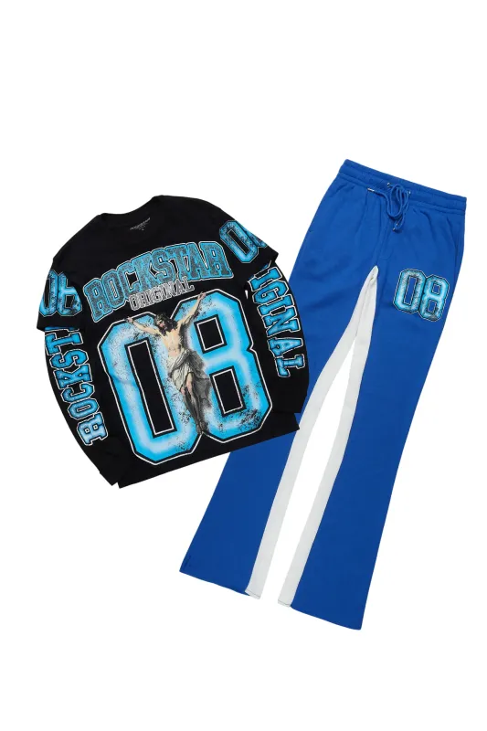 Fields Black/Royal Double Layer T-Shirt/Baggy Pant Set sold by Rockstar Original