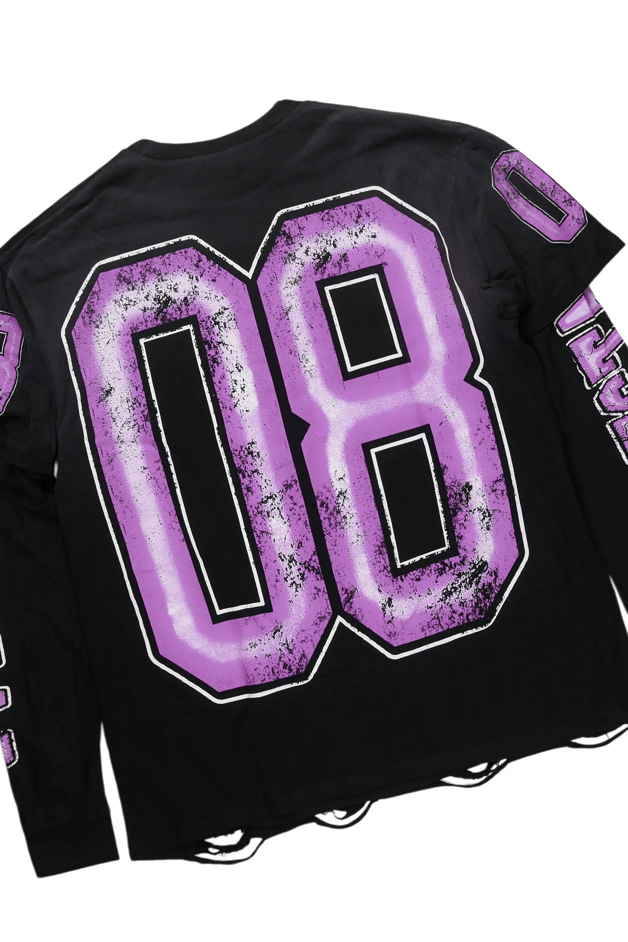 Fields Black/Purple Double Layer T-Shirt/Stacked Baggy Track Pant Set sold by Rockstar Original product image thumbnail 3