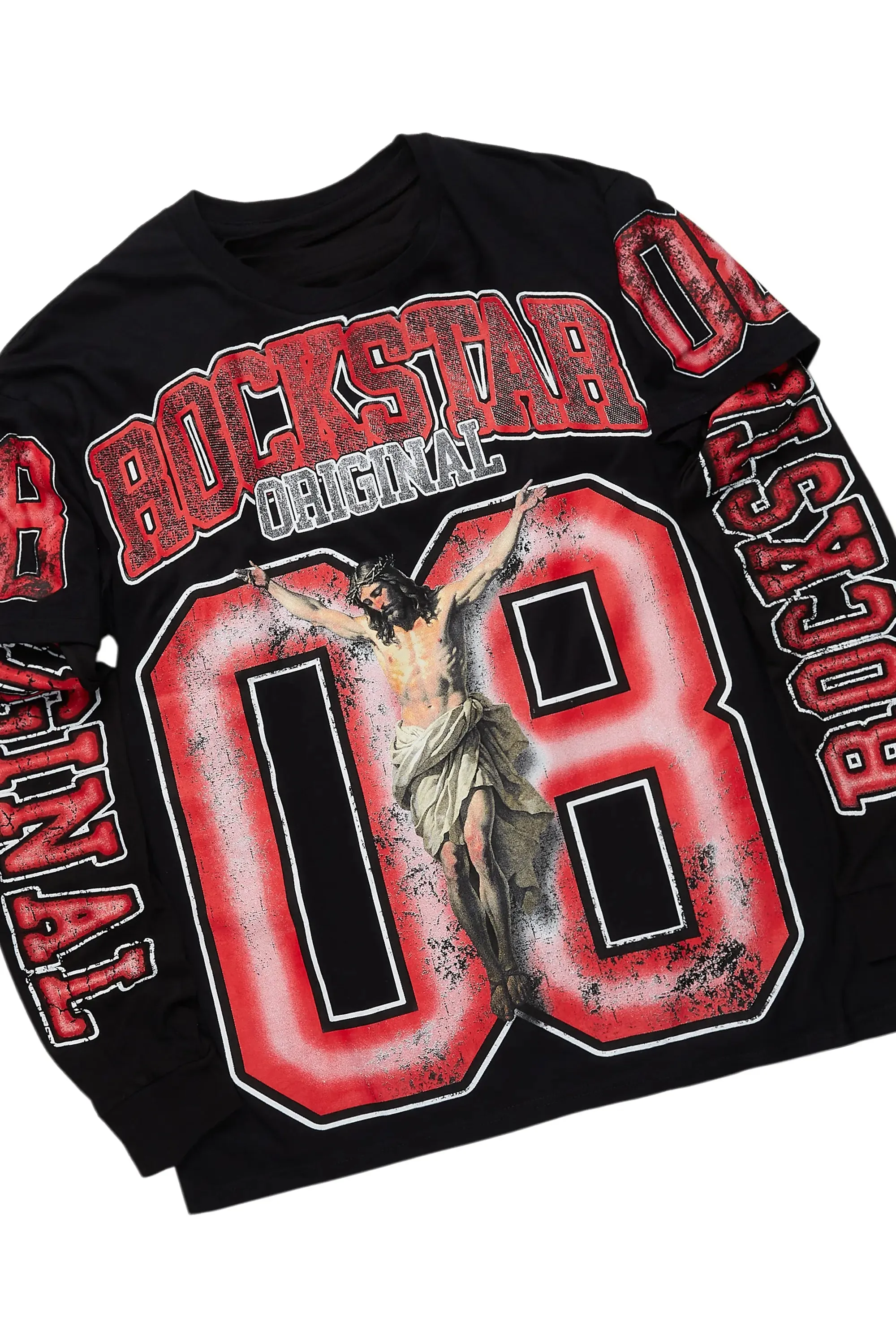 Fields Black/Red Double Layer T-Shirt/Baggy Pant Set sold by Rockstar Original product image thumbnail 2