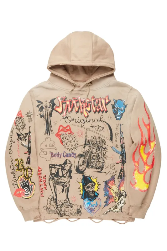 Daisia Beige Oversized Hoodie sold by Rockstar Original