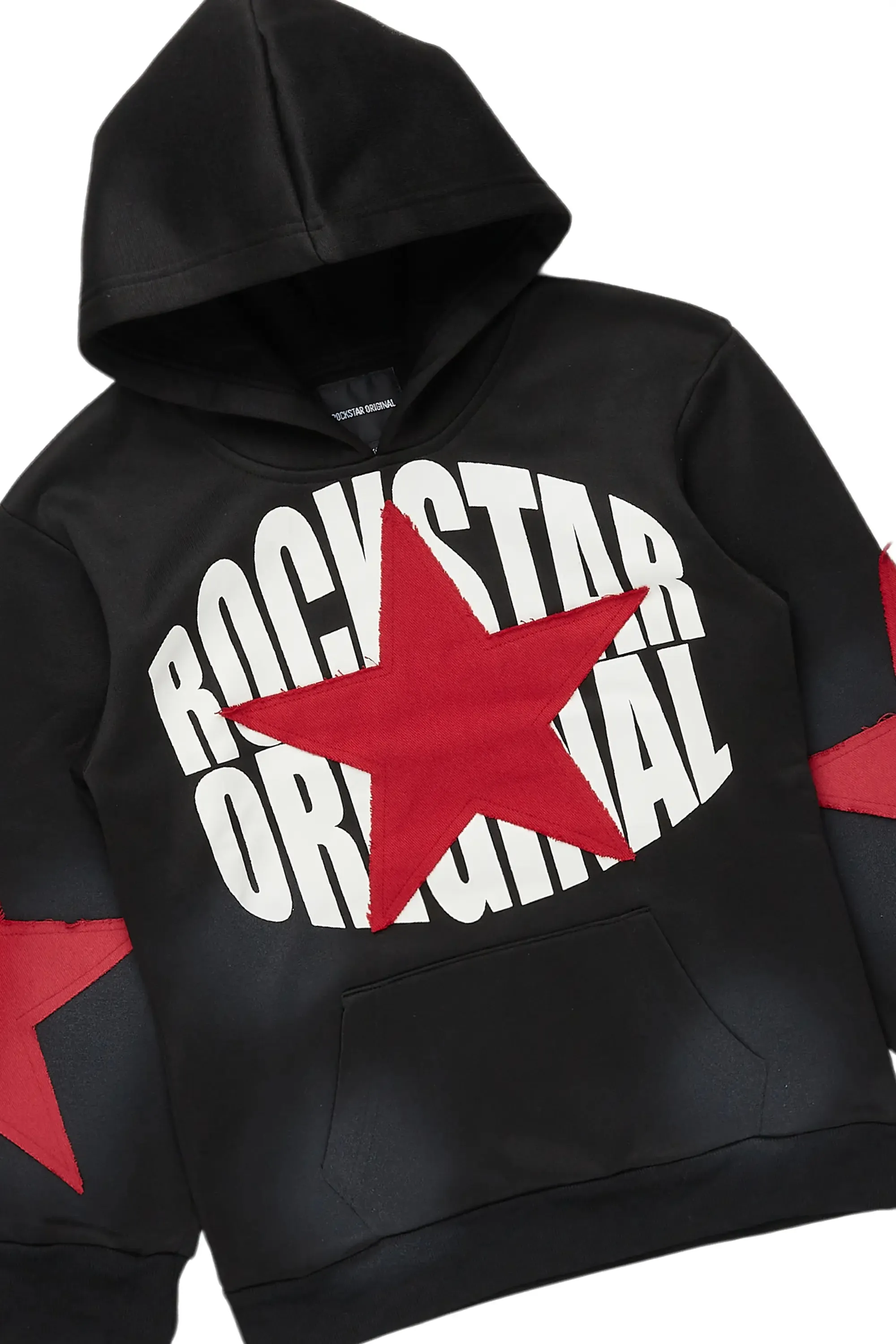 Boys Mallor Black/Red Stacked Hoodie Track Set sold by Rockstar Original product image thumbnail 2