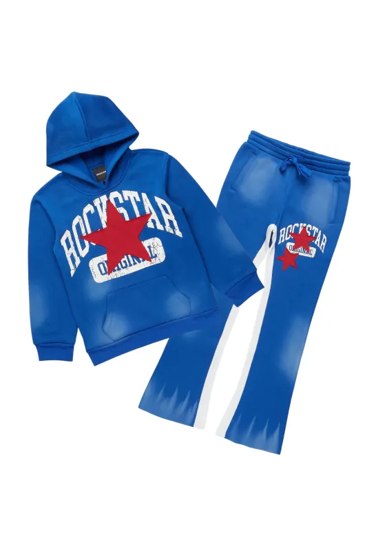 Boys States Royal/Red Stacked Hoodie Track Set sold by Rockstar Original