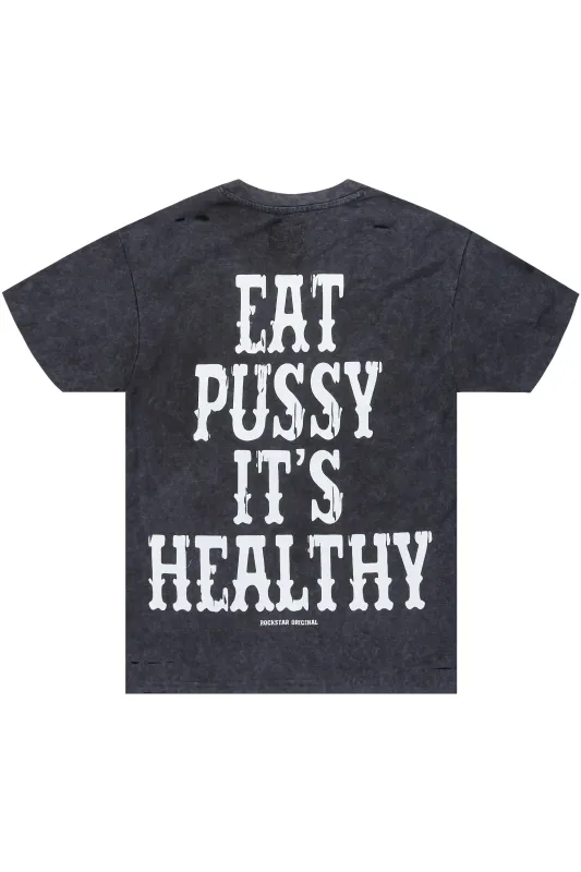 Posse Vintage Black Distressed Oversized T-Shirt sold by Rockstar Original