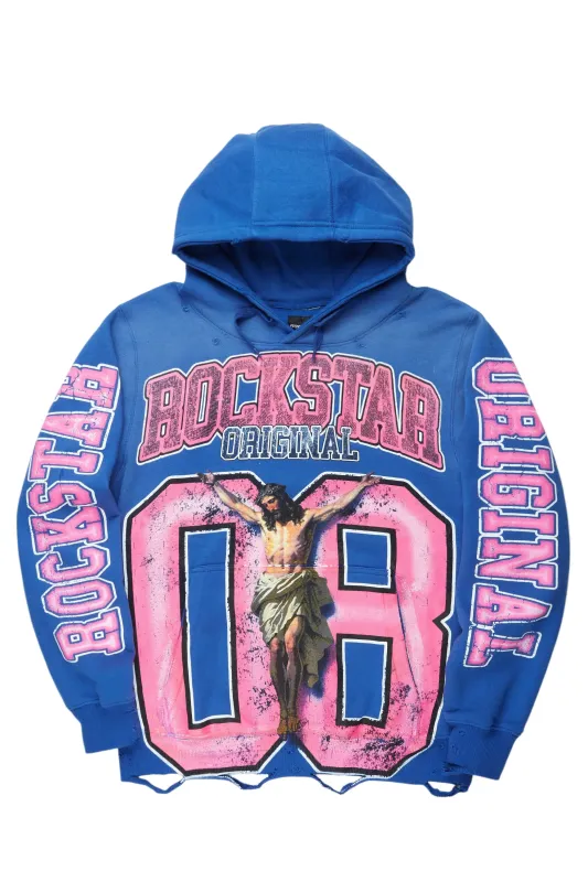 Fields Royal Blue Distressed Graphic Hoodie sold by Rockstar Original