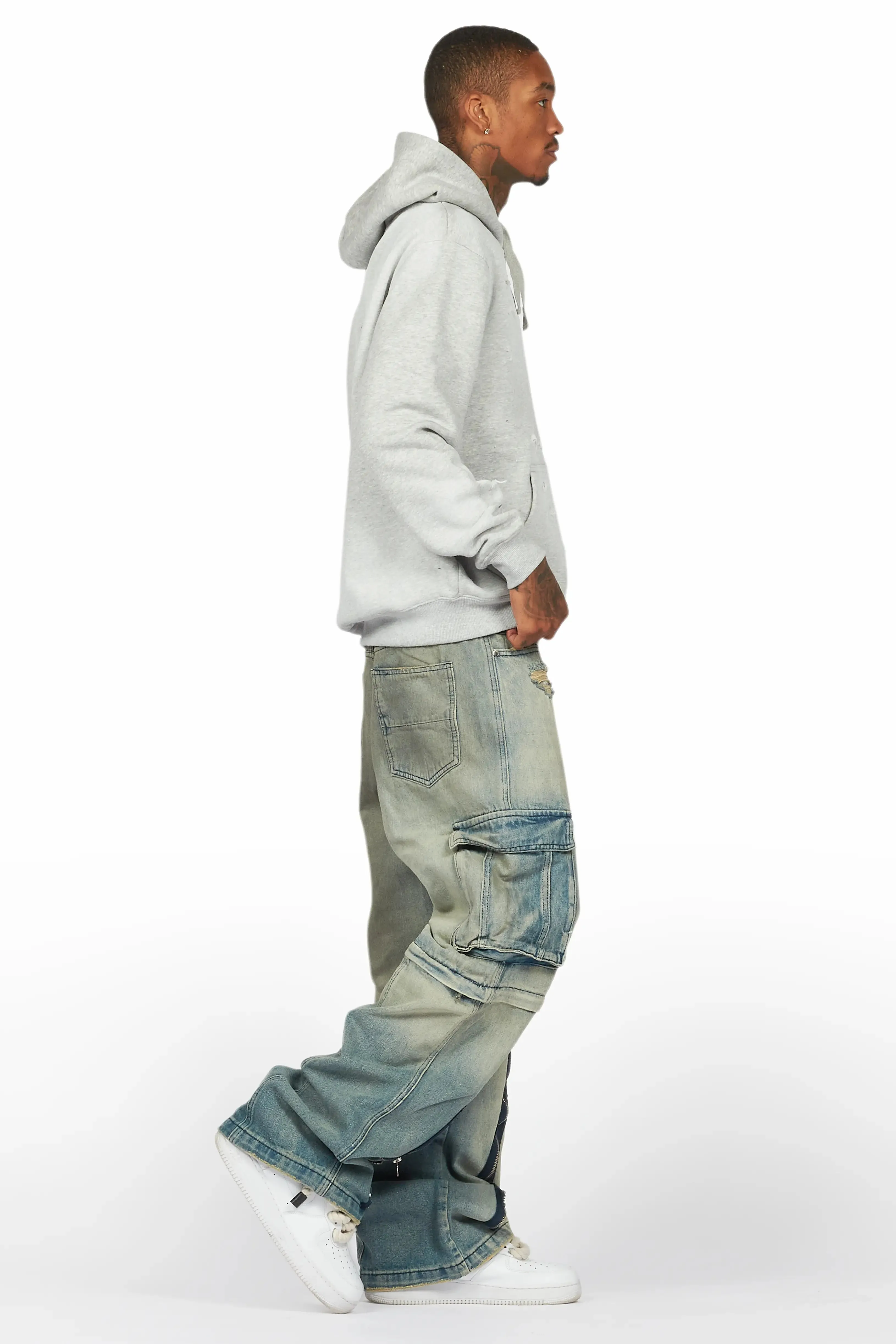 Baki Heather Grey Distressed Hoodie sold by Rockstar Original product image thumbnail 3
