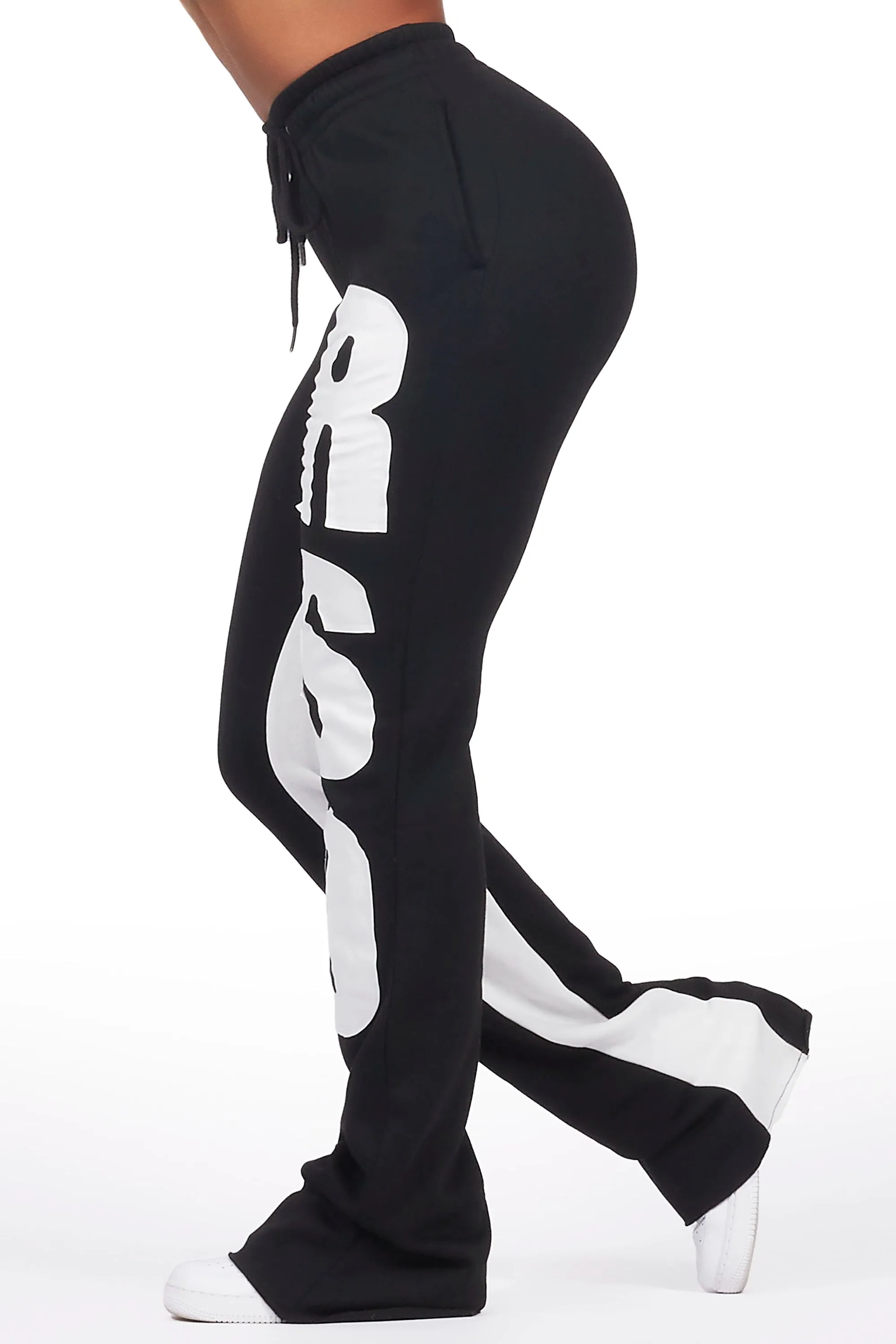 Juatica Black Baggy Stacked Track Pant sold by Rockstar Original product image thumbnail 4