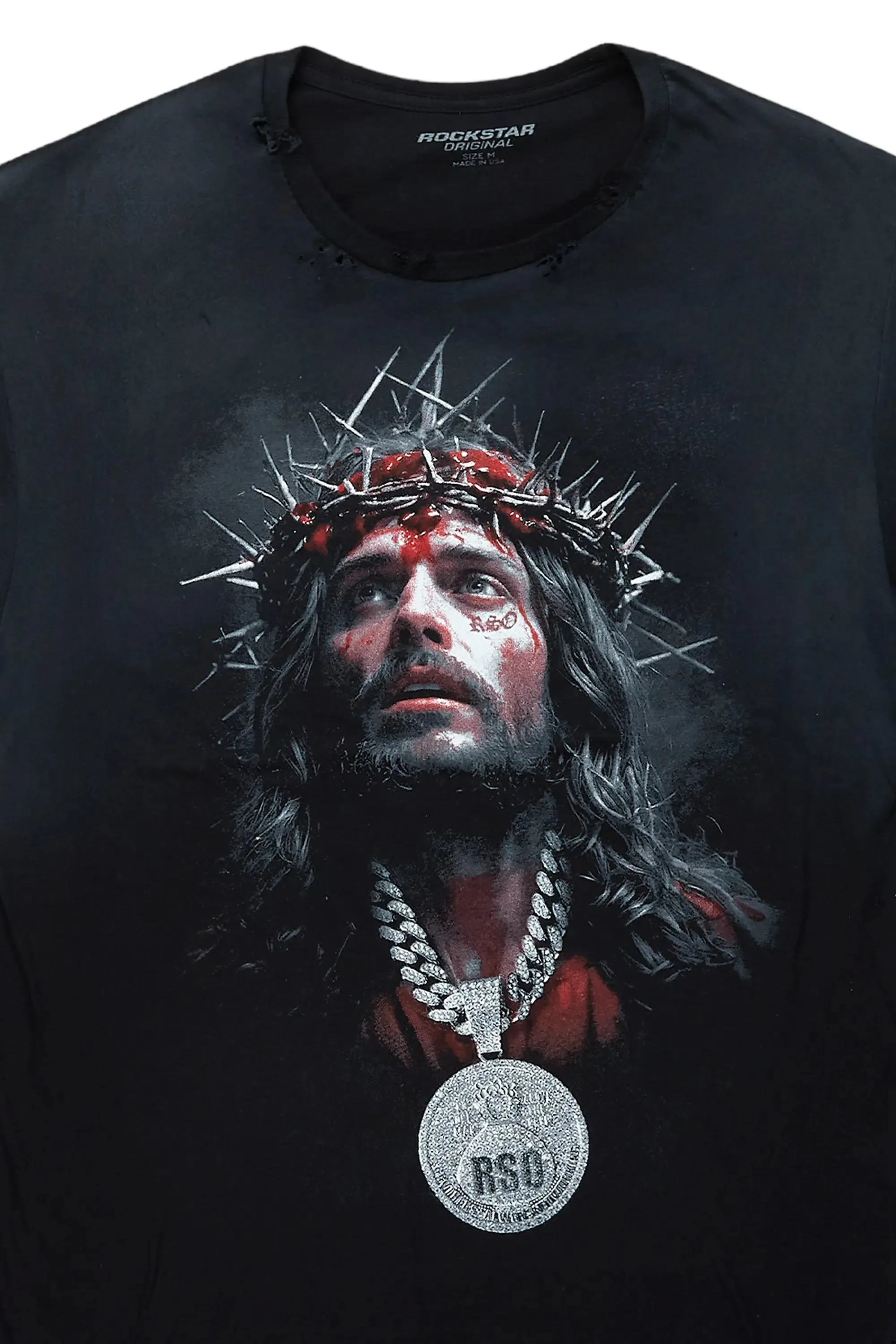 Rongela Black Oversized T-Shirt sold by Rockstar Original product image thumbnail 2