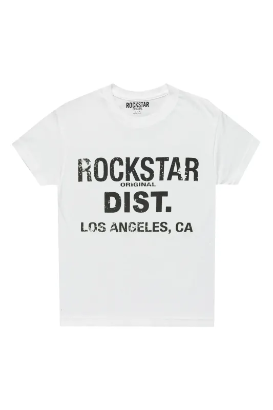 Boys Koen White/Black Graphic T-Shirt sold by Rockstar Original