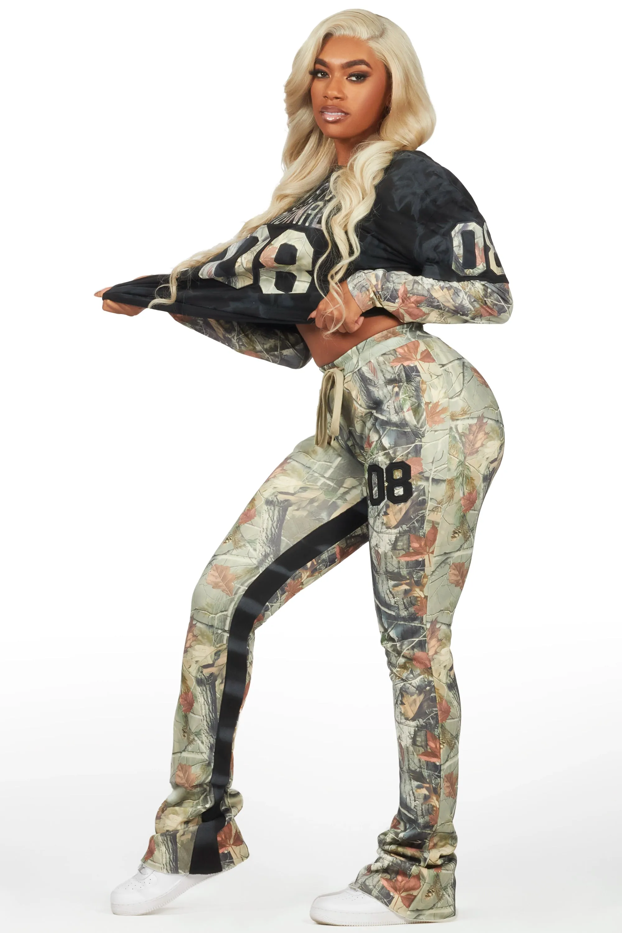 Chriseana Black/ Tree Camo Double Layer T-Shirt Trackset sold by Rockstar Original product image thumbnail 4