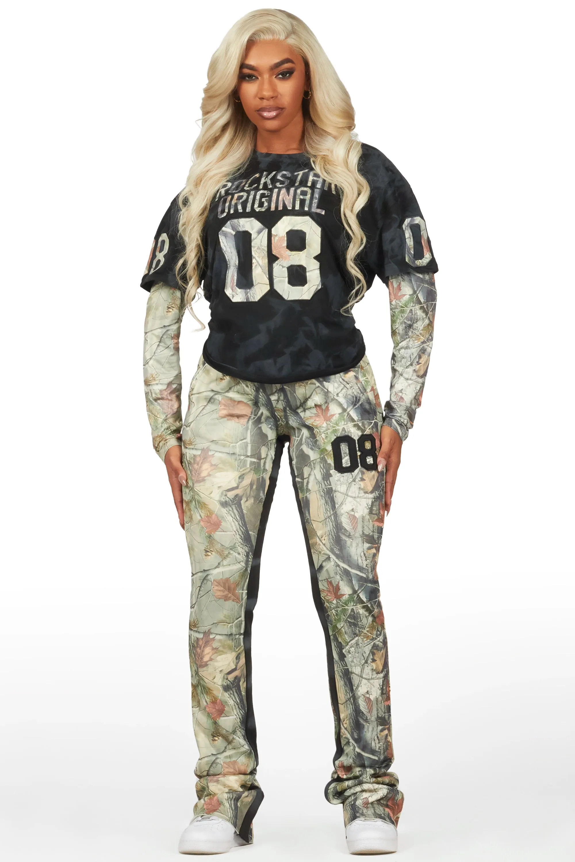 Chriseana Black/ Tree Camo Double Layer T-Shirt Trackset sold by Rockstar Original product image thumbnail 2