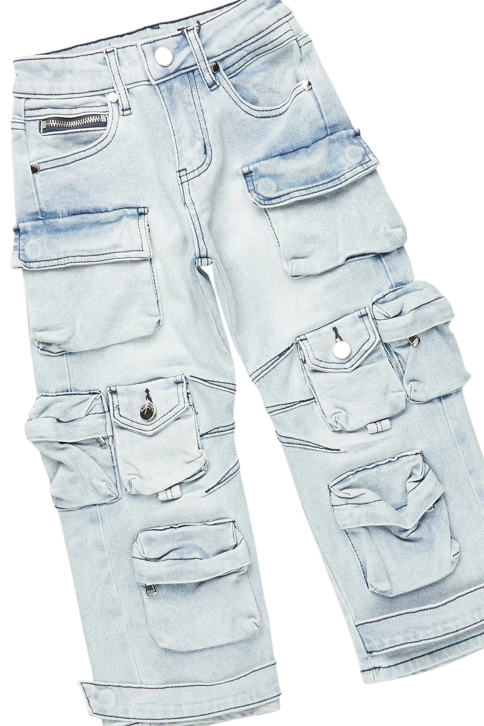 Boys Fields Blue Mohair Hoodie/Baggy Cargo Jean Set sold by Rockstar Original product image thumbnail 3