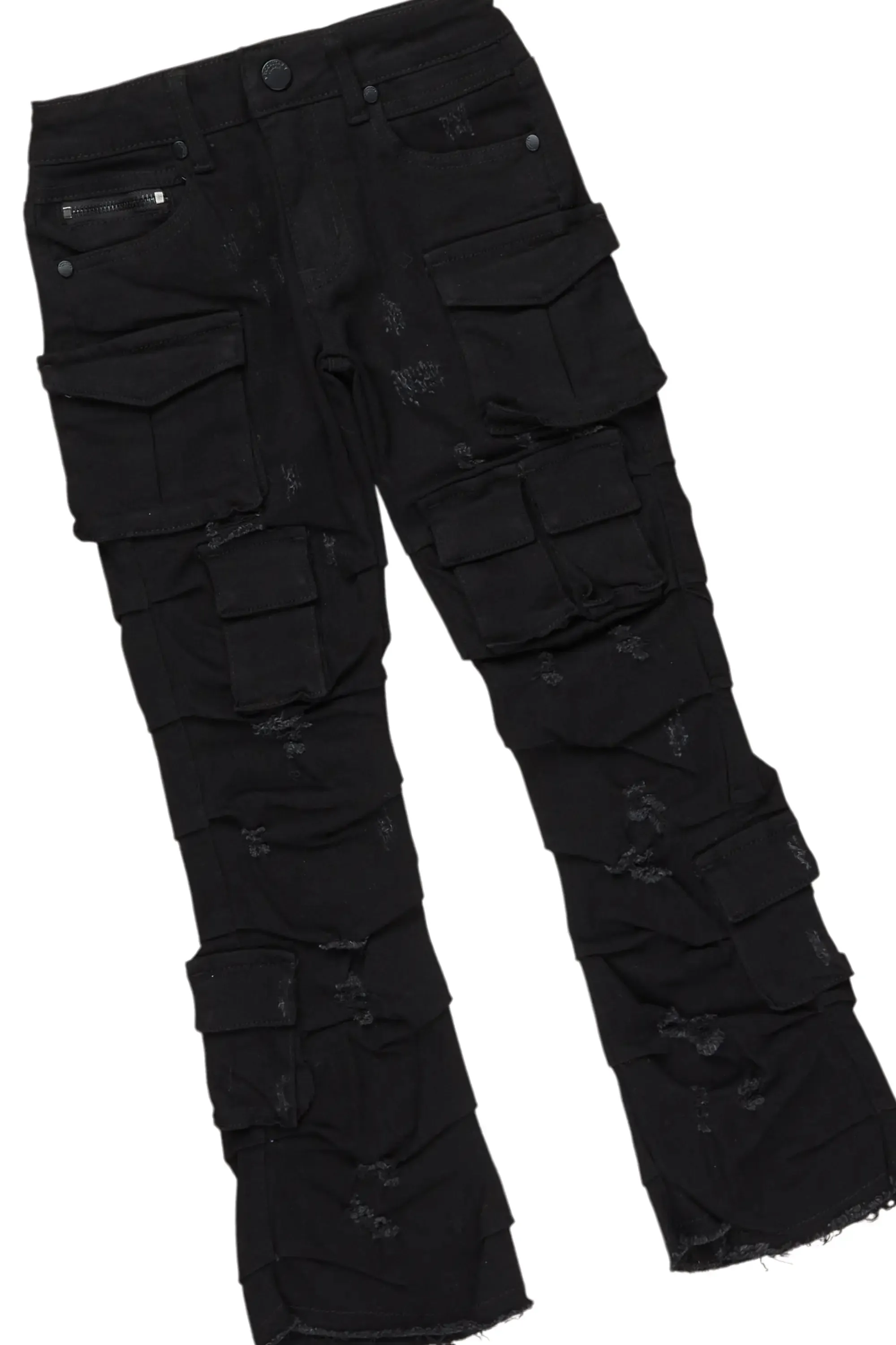 Boys Andros Black Mohair Hoodie/Stacked Flare Jean Set sold by Rockstar Original product image thumbnail 3