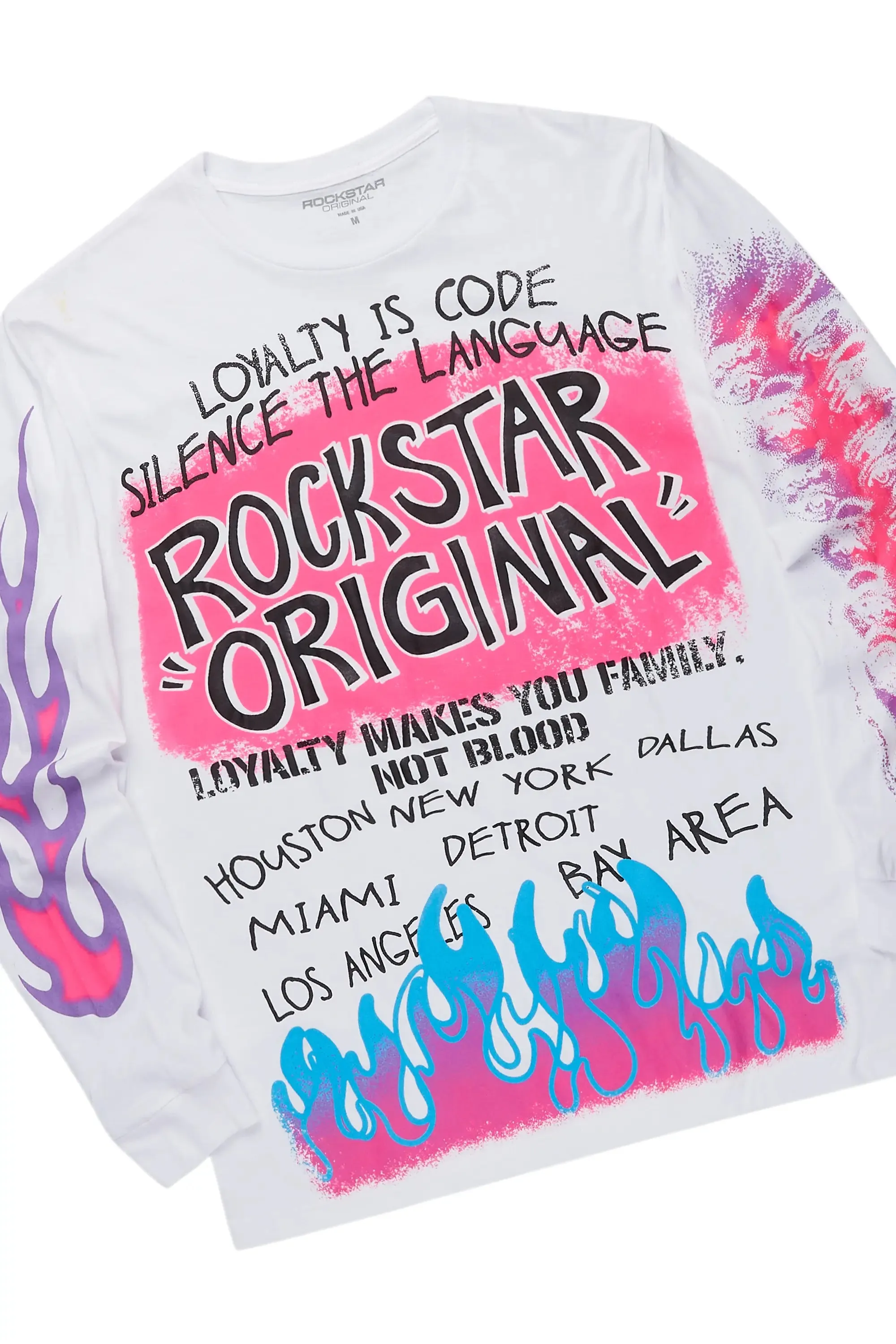 Beno White/Grey Long Sleeve T-Shirt Short Set sold by Rockstar Original product image thumbnail 2