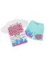Beno White/Mint Graphic T-Shirt Short Set sold by Rockstar Original