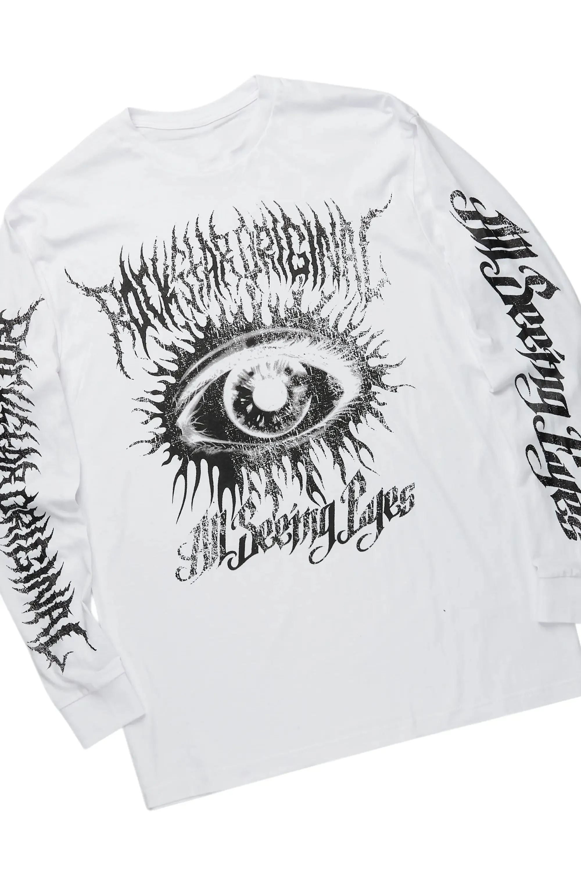 All Seeing Eyes White/Grey Long Sleeve T-Shirt Short Set sold by Rockstar Original product image thumbnail 2