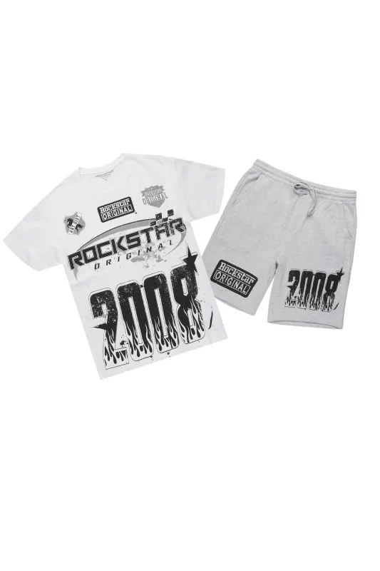 Esha White/Grey T-Shirt Short Set sold by Rockstar Original